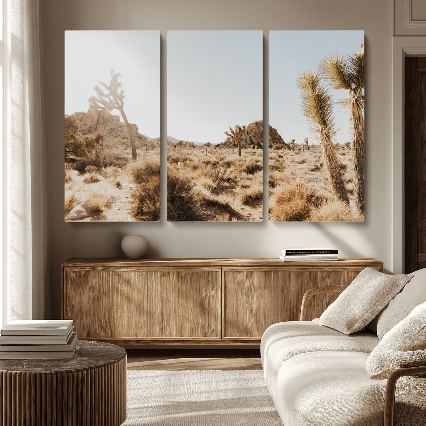 62783269-MGV-CV-36X24-Joshua Tree Wall Art – Desert Landscape Photography Canvas Print, Southwest Nature Artwork Rustic Home Decor for Living Room,
