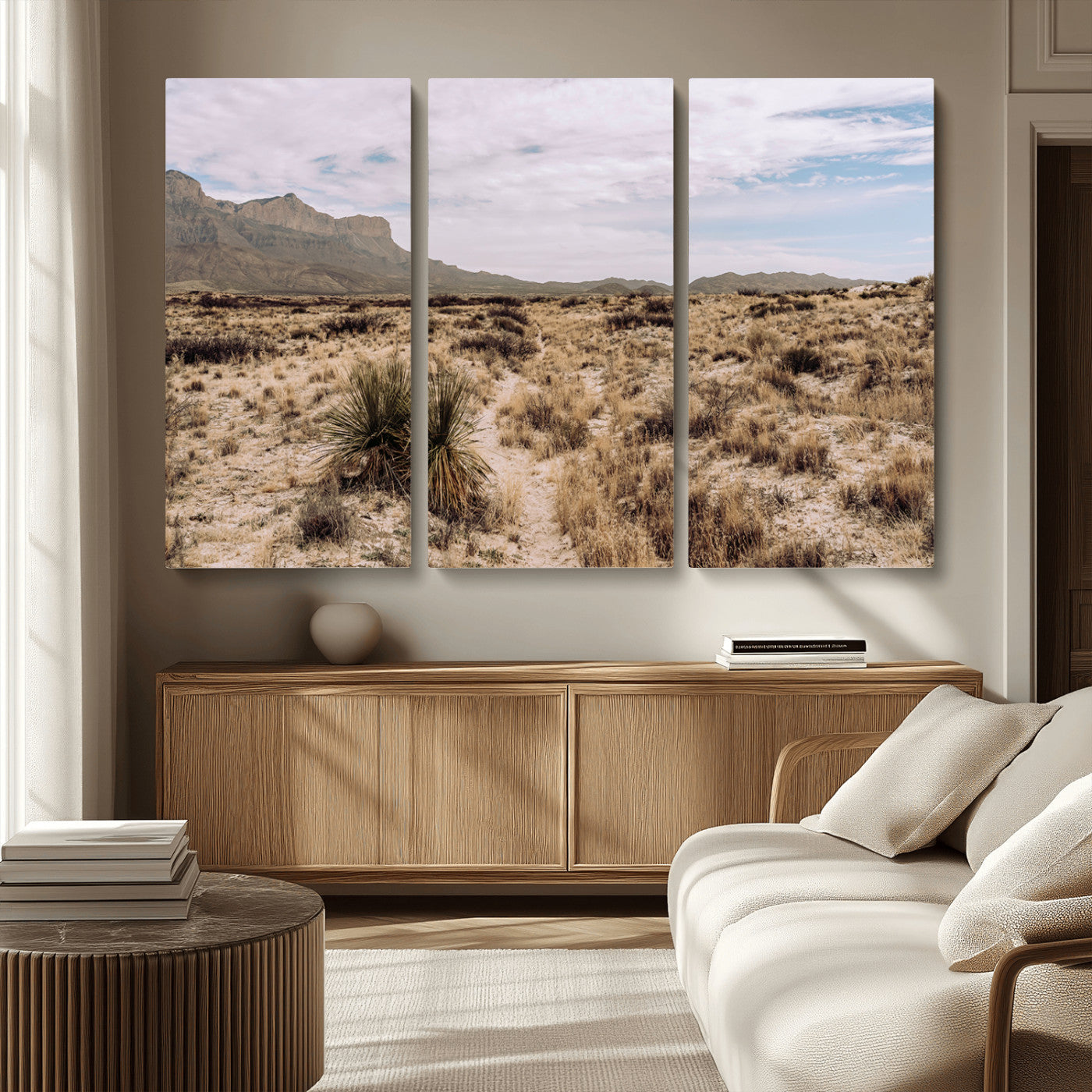 20681831-MGV-CV-36X24-Desert Landscape Wall Art – Southwestern Mountain Canvas Print, Rustic Western Nature Photography Decor for Living Room, Office,