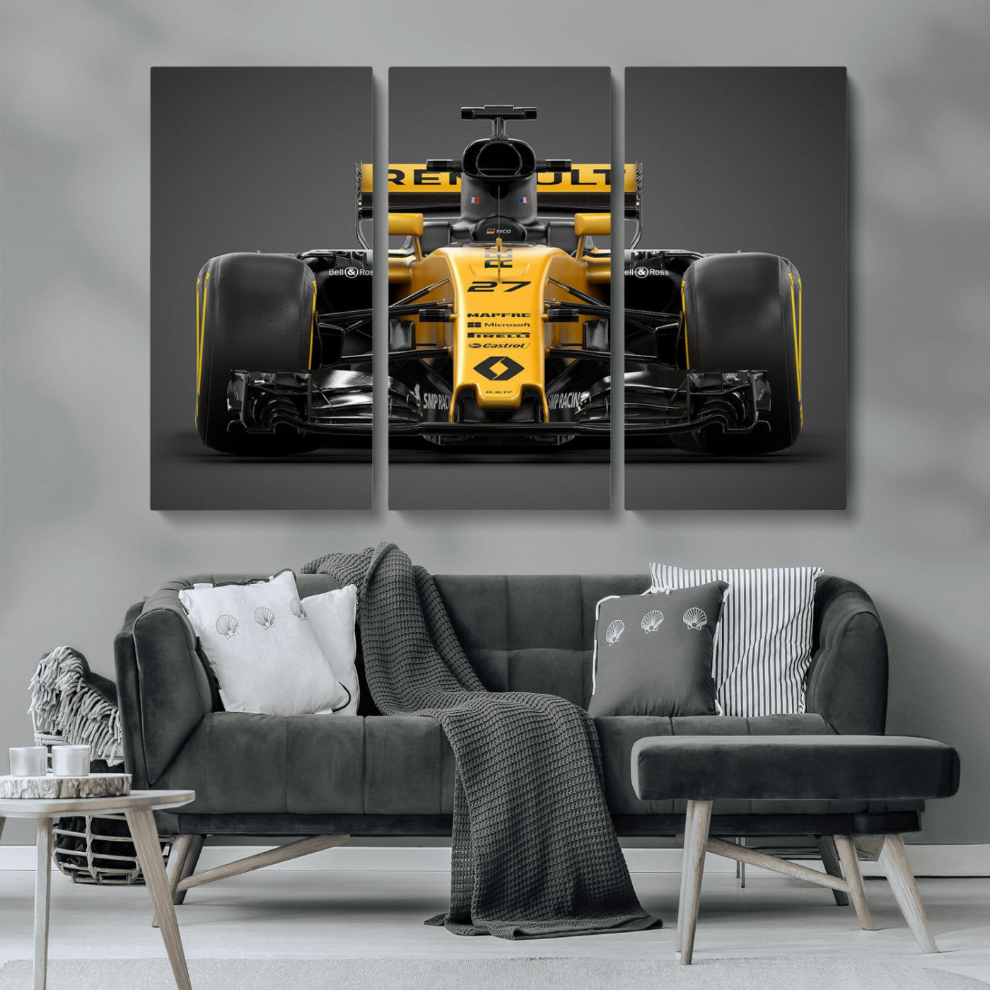 62882-MGV-CV-48X32-3P-Renault F1 Racing Car Print - High-Performance Formula 1 Motorsport Wall Art, Perfect Gift for Racing Fans and Car Enthusiasts