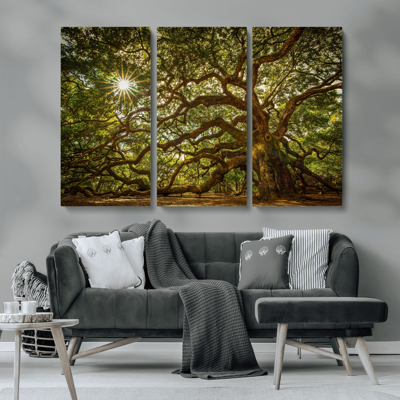 57983-MGV-CV-36X24-Angel Oak Tree Wall Art Canvas Print, Framed Oak Tree Art Picture Print, Angel Oak Perfect Rustic Nature Decor Artwork