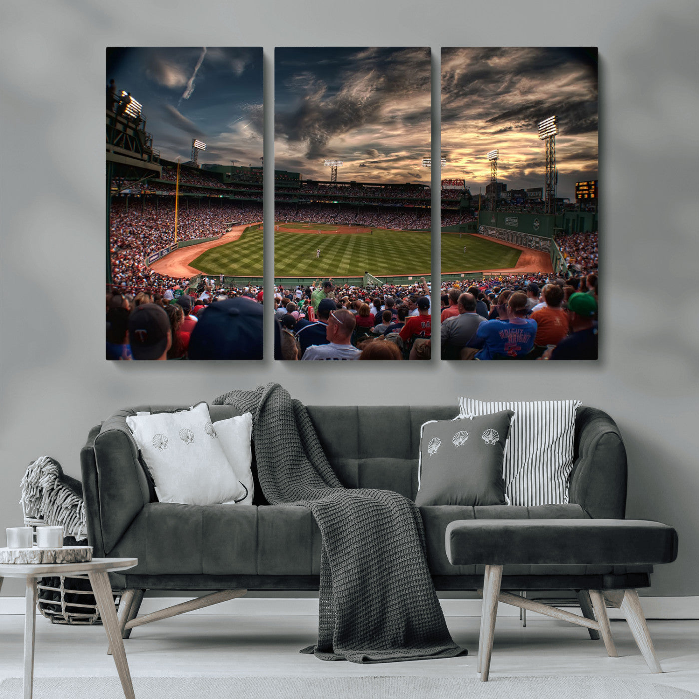 53432-MGV-CV-36X24-Fenway Park Stadium Wall Art Canvas Print, Framed Boston Baseball Stadium Art Picture Print, Massachusetts Fenway Park Perfect