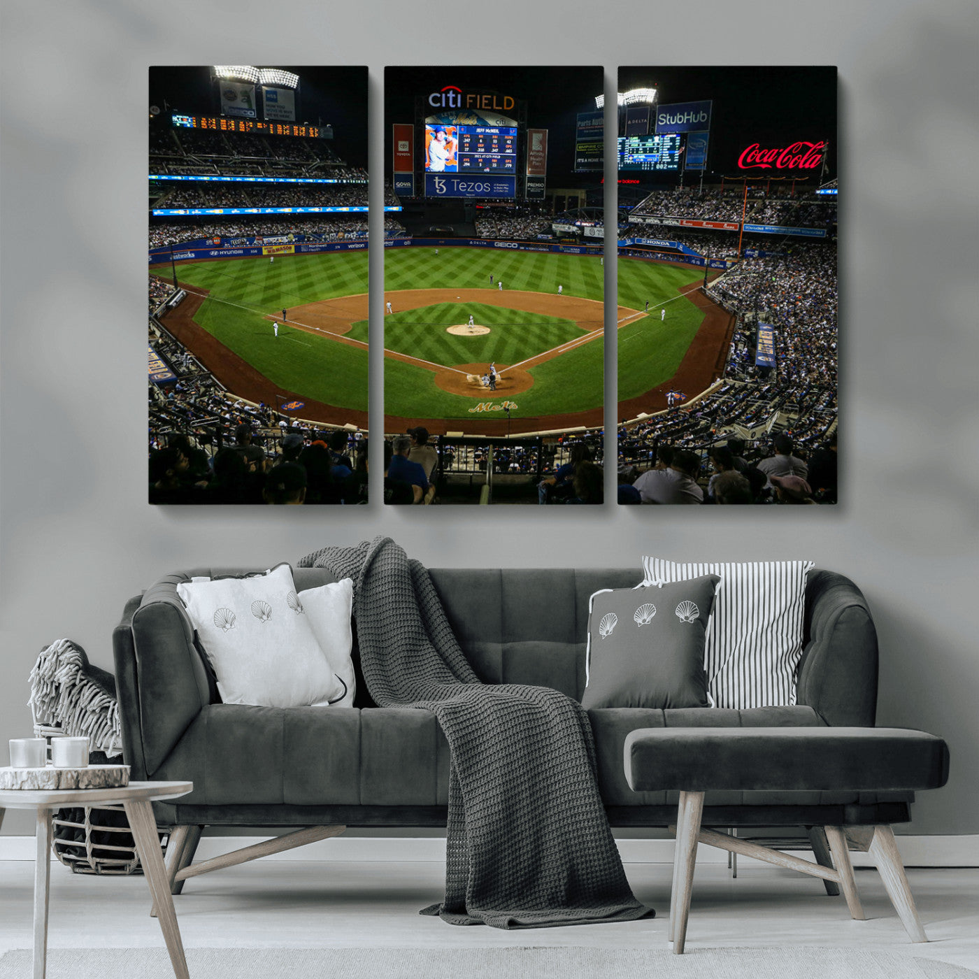 83979-MGV-CV-36X24-RingCentral Coliseum Wall Art Canvas Print, Framed Oakland A's Stadium Art Picture Print, RingCentral Coliseum Field Perfect Sport