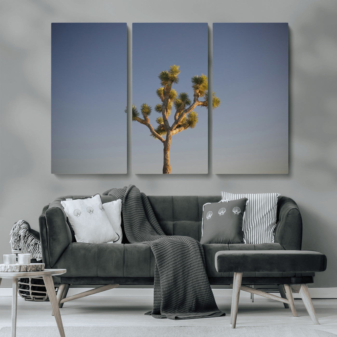 54552043-MGV-CV-36X24-Joshua Tree Art Wall Art Canvas Print, Framed Desert Landscape Art Picture Print, Southwestern Nature Perfect Southwestern Boho