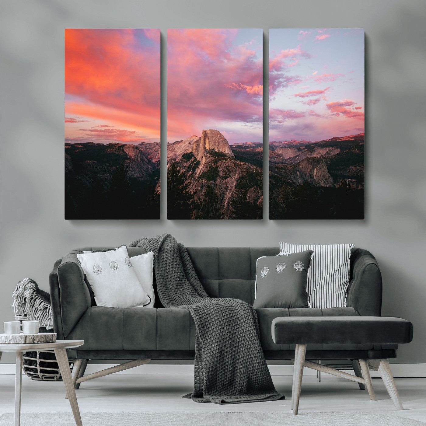 32786115-MGV-CV-36X24-Half Dome Wall Art Canvas Print, Framed Yosemite National Park Art Picture Print, Dramatic Sunset Perfect Adventurous Wilderness