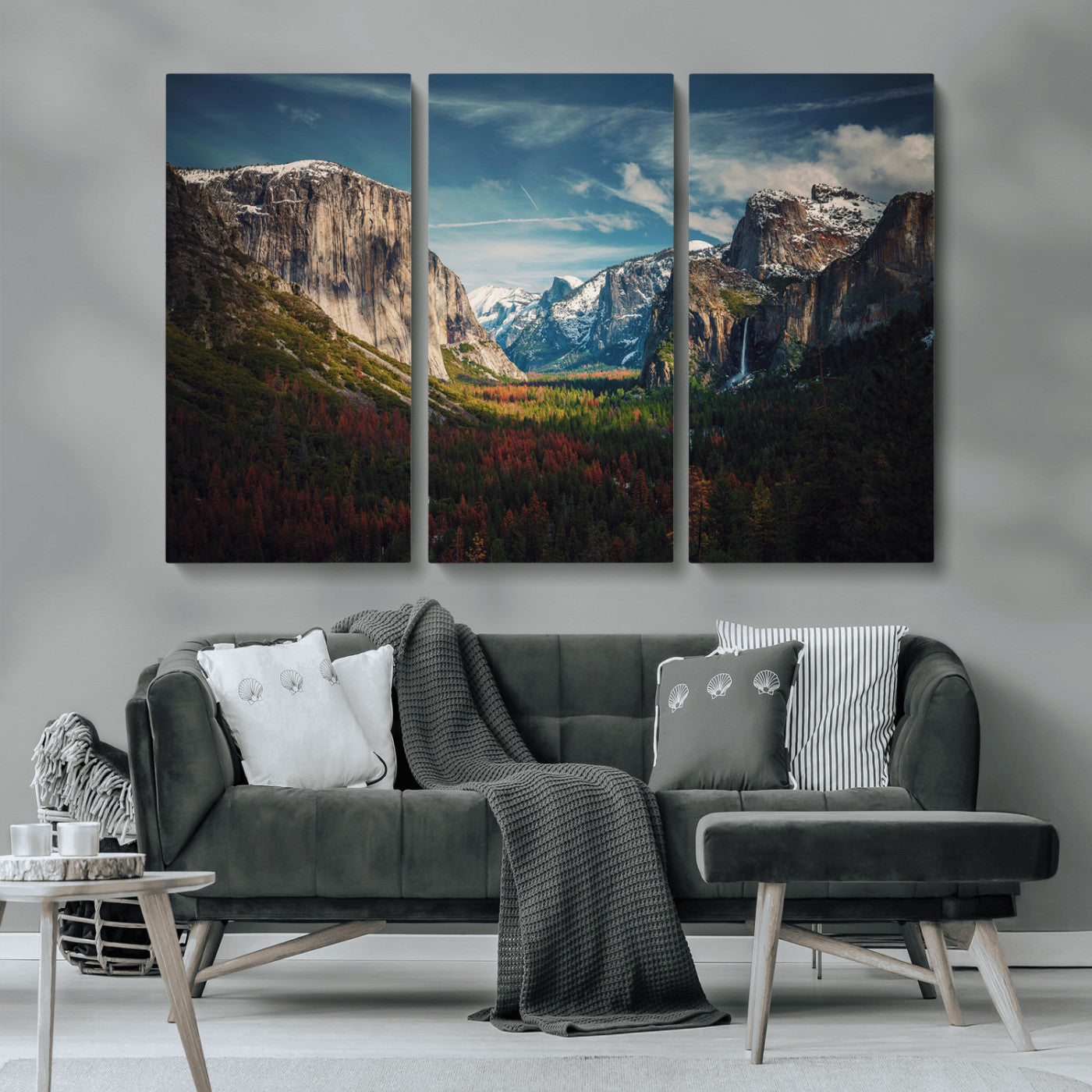 15244033-MGV-CV-36X24-Yosemite National Wall Art Canvas Print, Framed Mountain Landscape Art Picture Print, El Capitan Perfect Rustic Farmhouse Decor