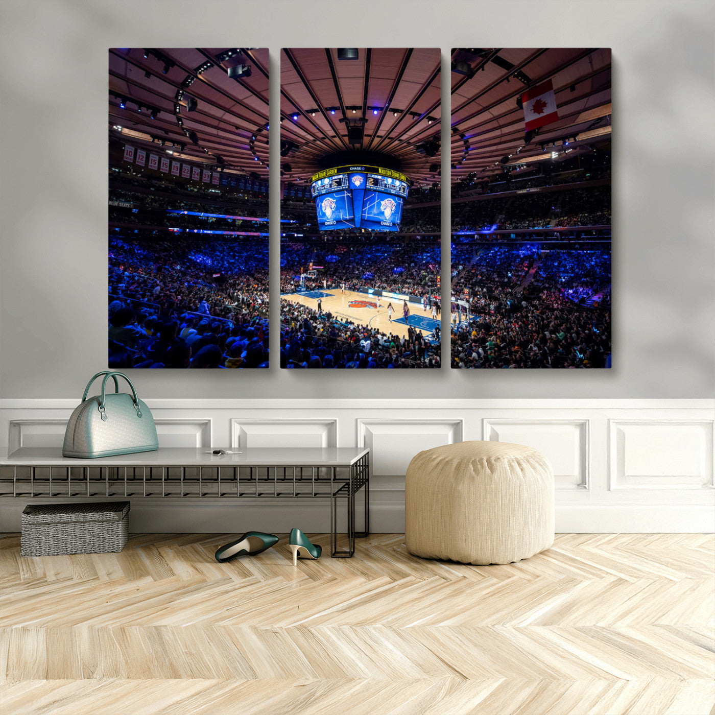 20491-MGV-CV-36X24-Madison Square Garden Wall Art Canvas Print, Framed New York Stadium Art Picture Print, MSG Stadium Perfect Sport Room Decor
