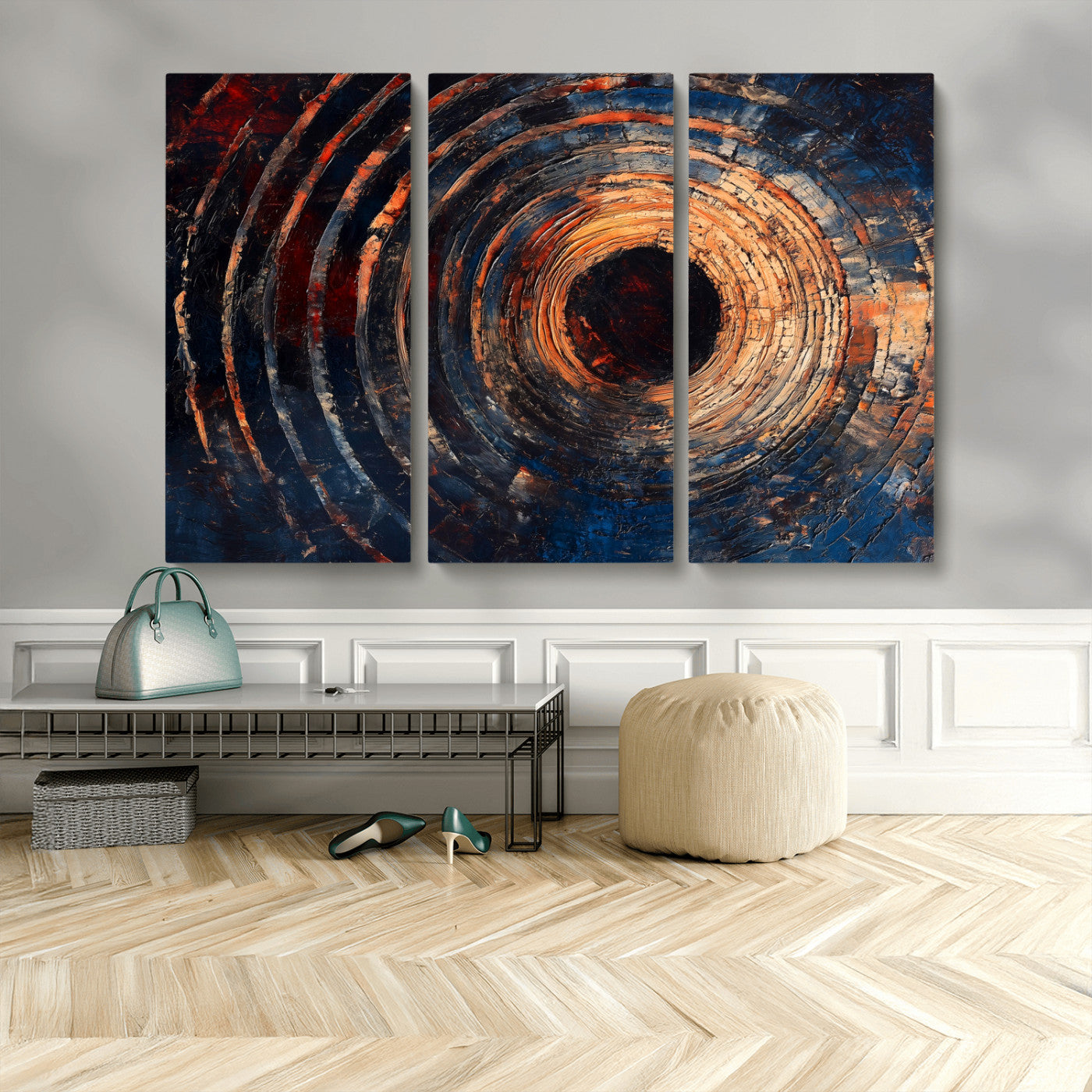 10017879-MGV-CV-36X24-Wood Tree Ring Wall Art Canvas Print, Framed Natural Wood Art Picture Print, Rustic Tree Slice Perfect Rustic Decor Artwork