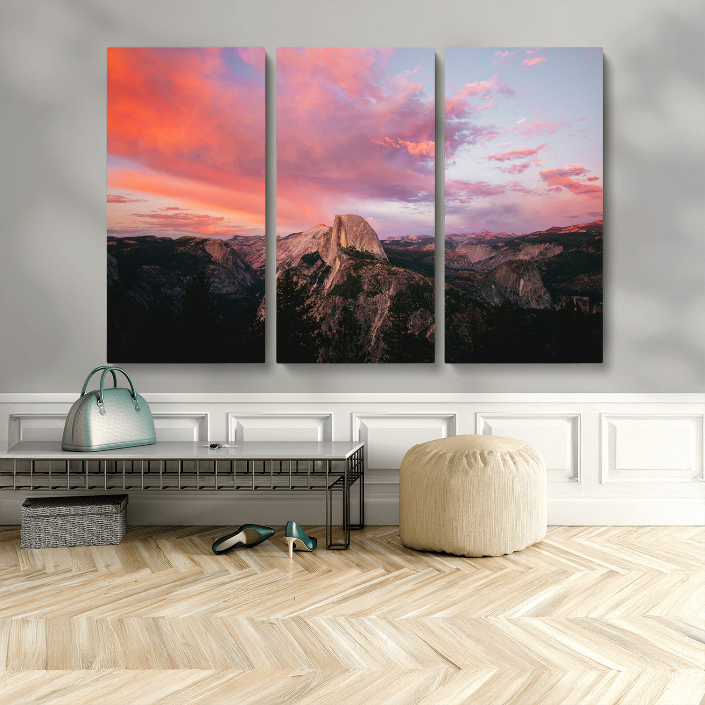 32786115-MGV-CV-36X24-Half Dome Wall Art Canvas Print, Framed Yosemite National Park Art Picture Print, Dramatic Sunset Perfect Adventurous Wilderness
