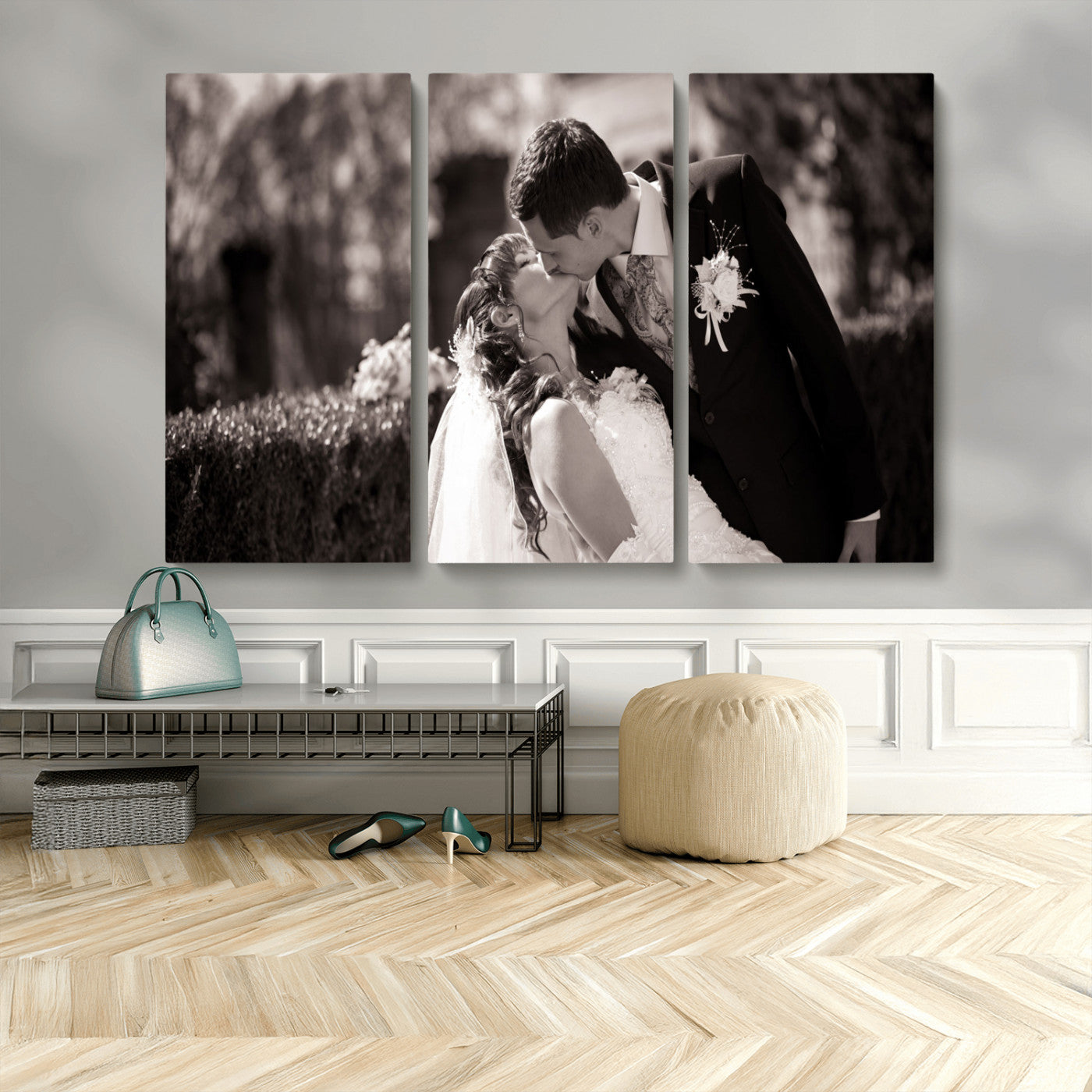 CSTM6030-MGV-CV-48X32-3P-Custom Wedding Photo Print - Custom Wall Art Picture Print, Create Your Own Photo Canvas Print