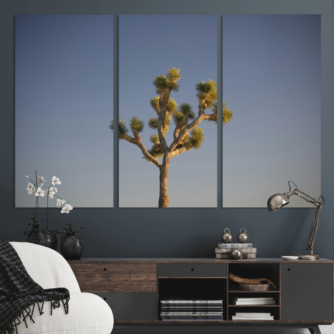 54552043-MGV-CV-36X24-Joshua Tree Art Wall Art Canvas Print, Framed Desert Landscape Art Picture Print, Southwestern Nature Perfect Southwestern Boho