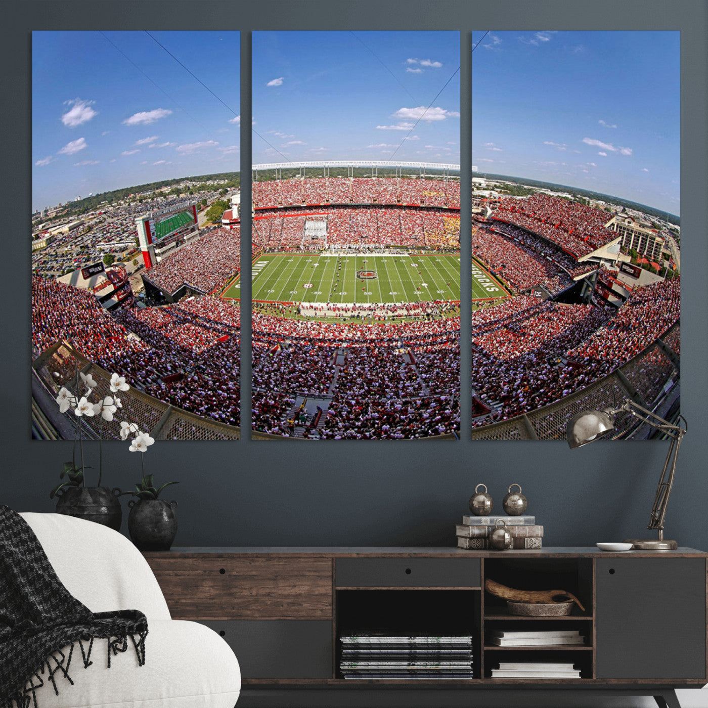 29492070-MGV-CV-36X24-William Brice Stadium Canvas Wall Art – Football Game, Stadium Crowd, Fans, Energy, Team Spirit, Daytime Outdoor Event Print for
