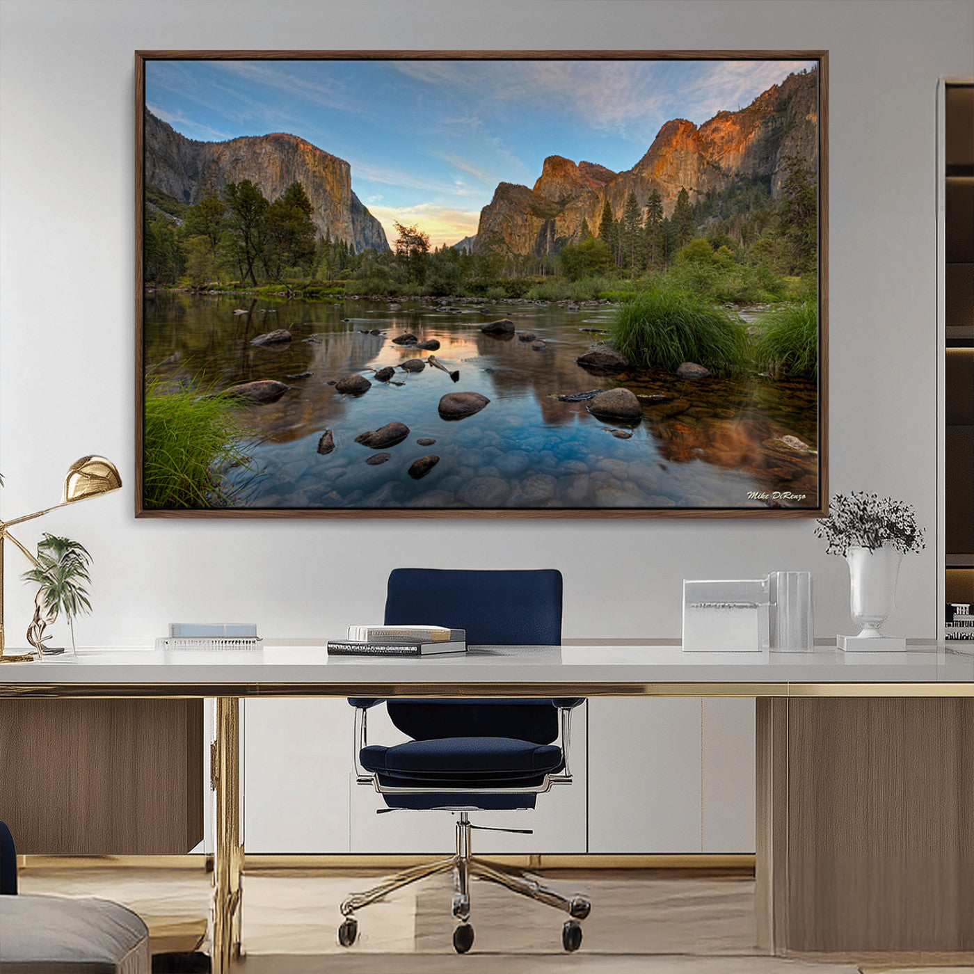 55893831-MGV-CV-36X24-Yosemite Valley Wall Art Canvas Print, Framed El Capitan Art Picture Print, Sierra Landspace Perfect Rustic Nature Decor Artwork
