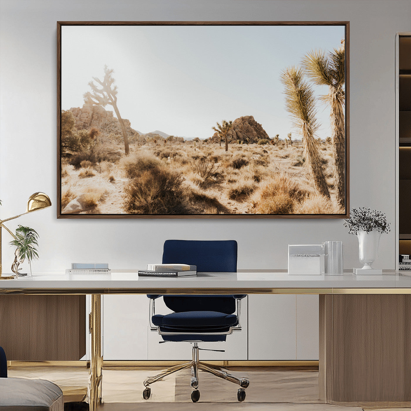 62783269-MGV-CV-36X24-Joshua Tree Wall Art – Desert Landscape Photography Canvas Print, Southwest Nature Artwork Rustic Home Decor for Living Room,