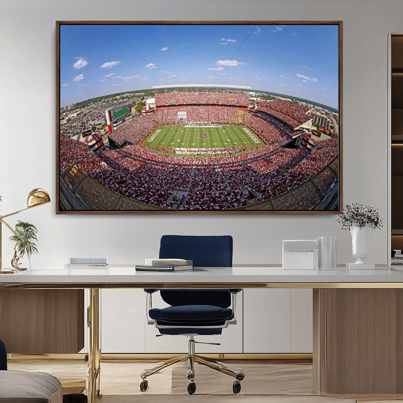 29492070-MGV-CV-36X24-Stadium Wall Art – Panoramic College Football Canvas Print, Game Day Crowd and Field Scene, Sports Photography Decor for Office,