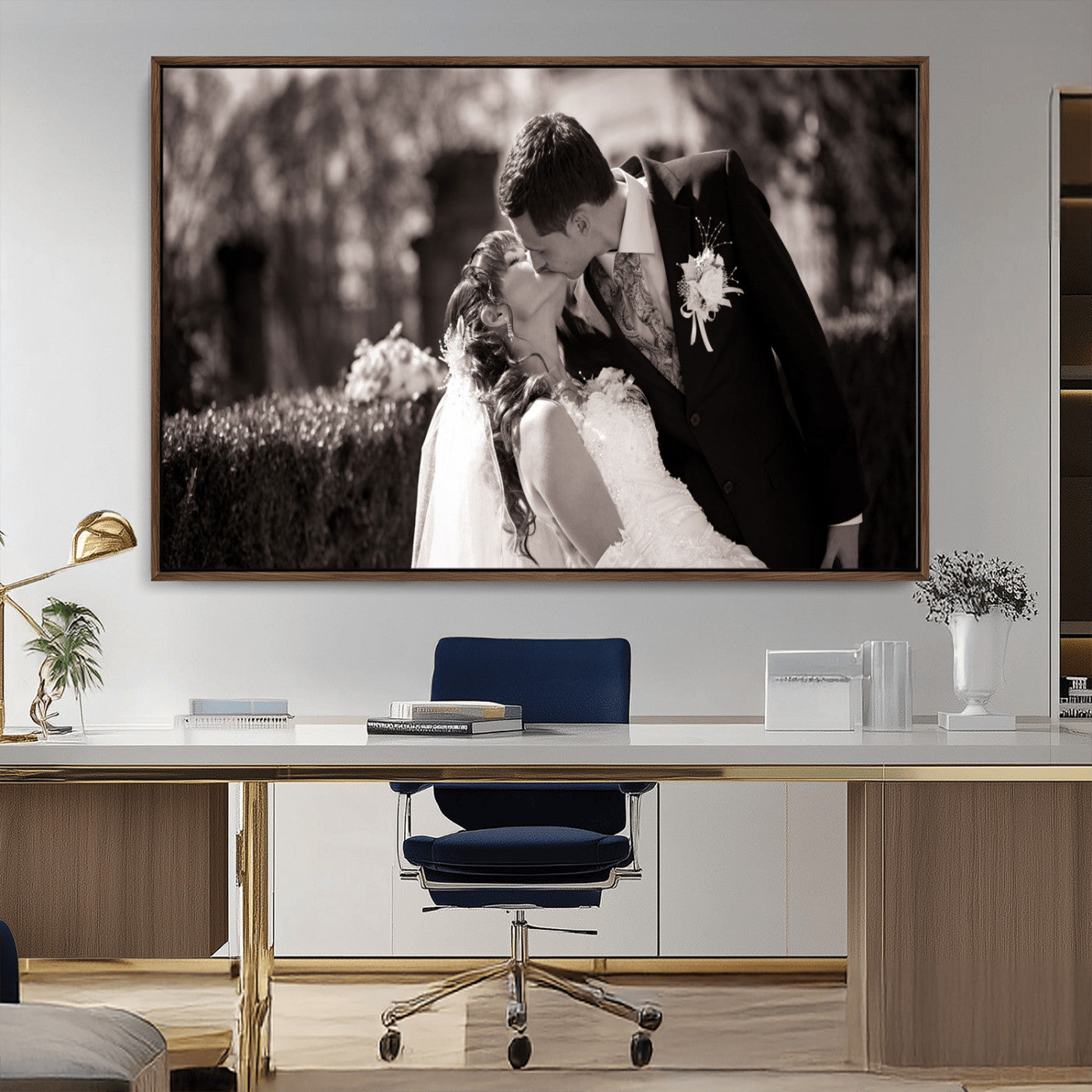 CSTM6030-MGV-CV-36X24-Custom Wedding Photo Print - Custom Wall Art Picture Print, Create Your Own Photo Canvas Print