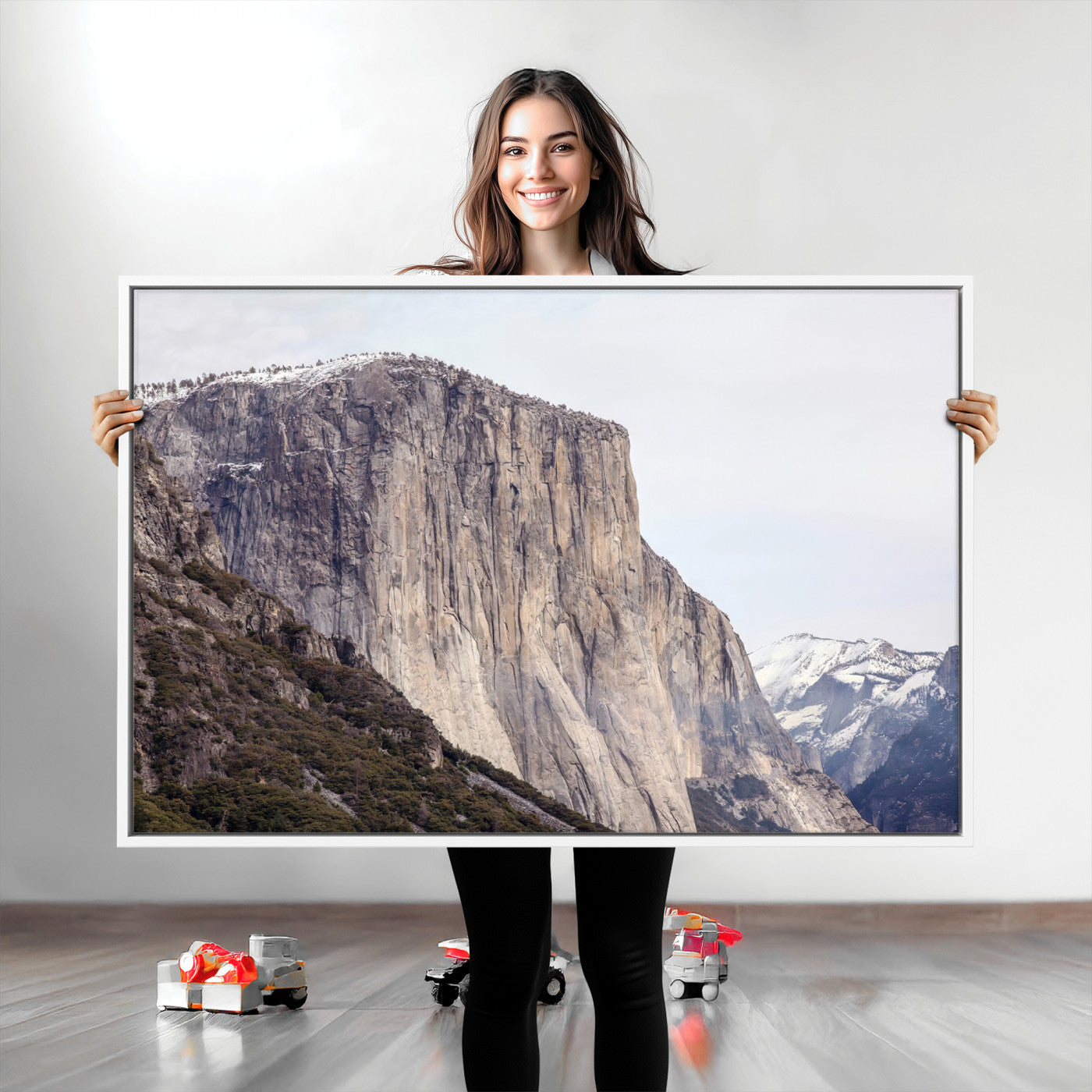 74506434-MGV-CV-36X24-El Capitan Wall Art Canvas Print, Framed Yosemite Cliff Art Picture Print, Sierra Nevada Perfect Sierra Minimalism Decor Artwork