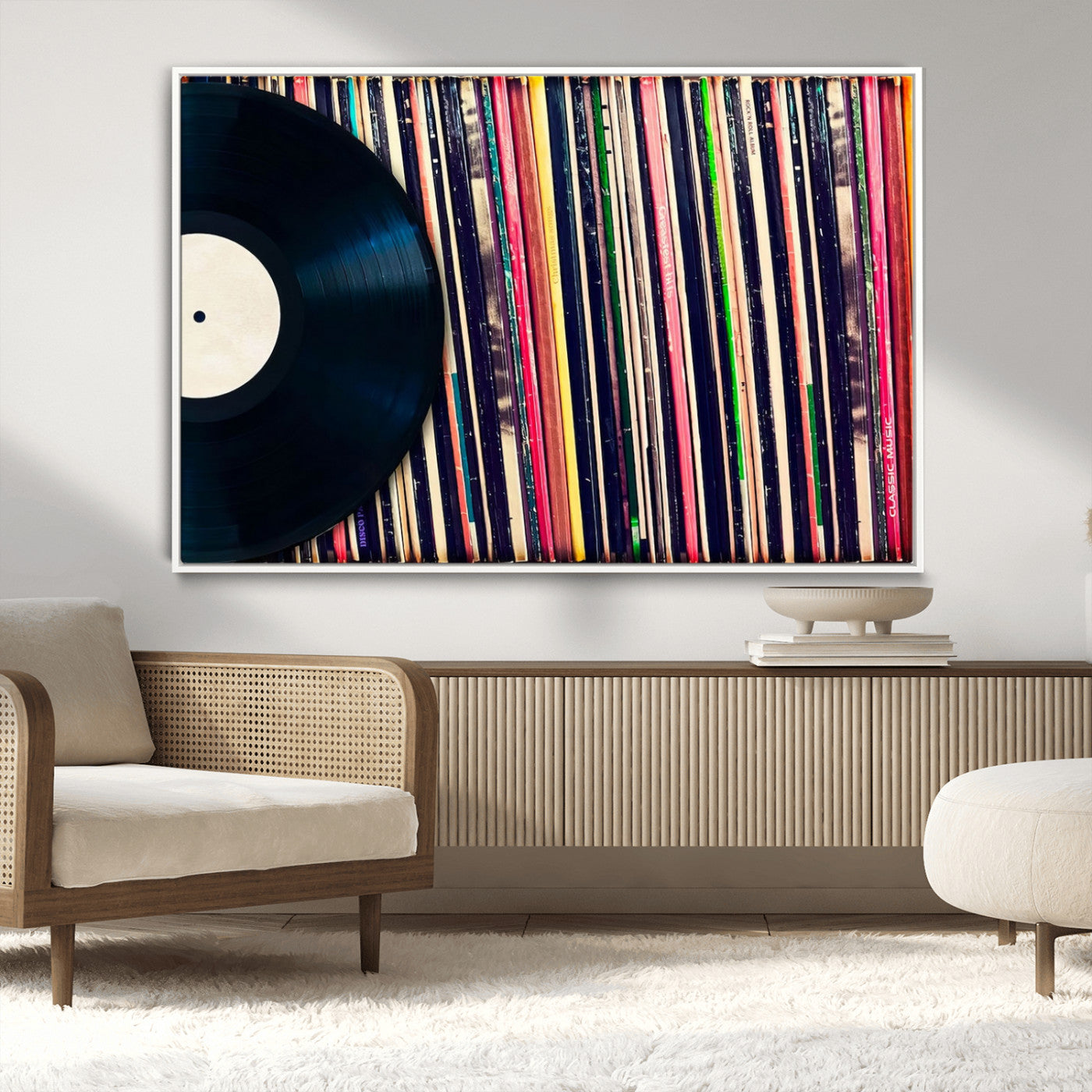 45029-MGV-CV-36X24-Misty Pine Forest Wall Art – Black and White Landscape Canvas Print, Foggy Trees Nature Photography, Modern Minimalist Decor for