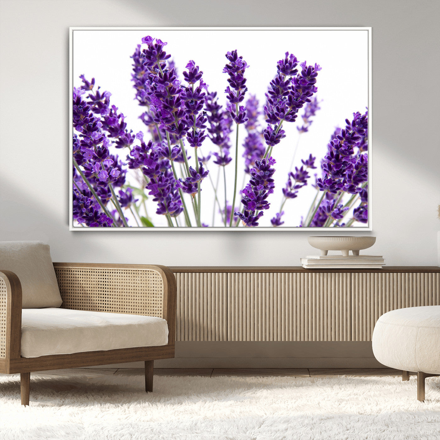 76859-MGV-CV-36X24-Lavender Flower Wall Art – Botanical Canvas Print Featuring Purple Floral Bouquet, Nature Inspired Artwork for Living Room,