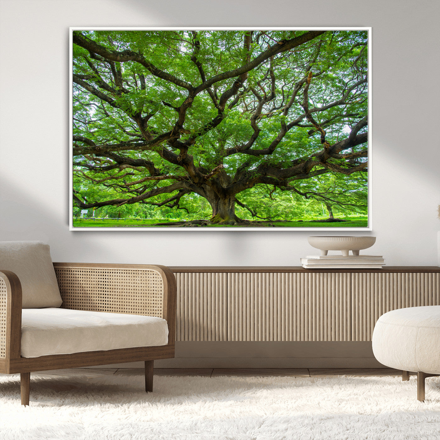 49375306-MGV-CV-36X24-Ancient Tree Wall Art Canvas Print, Framed Sprawling Branches Art Picture Print, Gnarling Tree Perfect Earthy Natural Decor