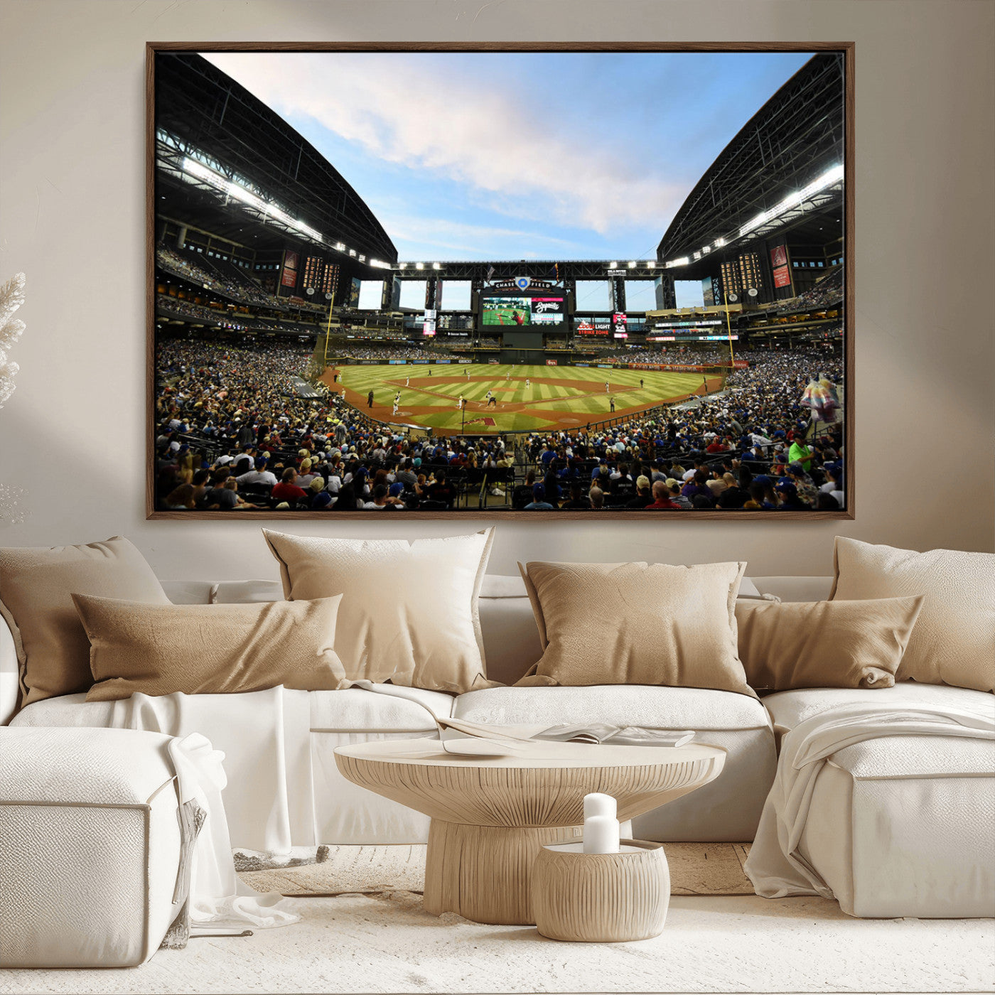 92672-MGV-CV-36X24-Chase Field Stadium Wall Art Canvas Print, Framed Arizona Stadium Art Picture Print, Chase Stadium Perfect Sports Room Decor