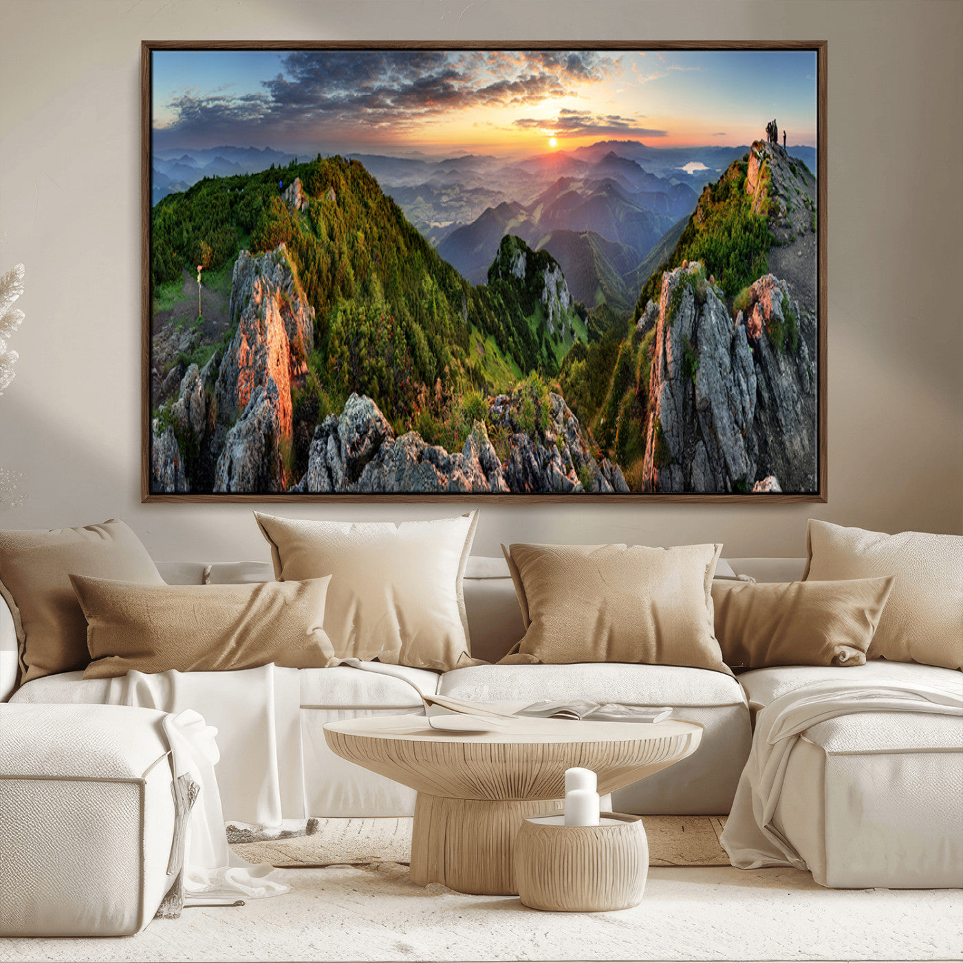 51582565-MGV-FC-36X24_Walnut-Mountain Sunrise Panorama Wall Art – Scenic Landscape Canvas Print, Hiking Adventure Nature Photography, Large Mountain Range Wall