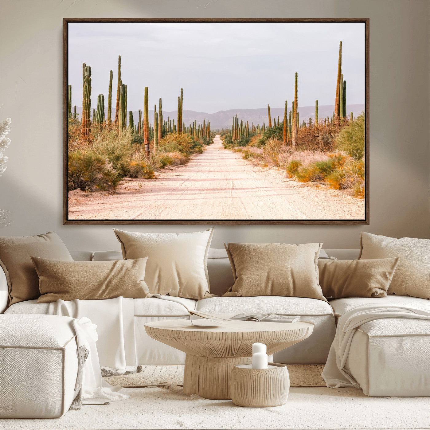 30742780-MGV-CV-36X24-Desert Cactus Wall Art Canvas Print, Framed Southwestern Art Picture Print, Bohemian Western Perfect Southwestern Boho Decor
