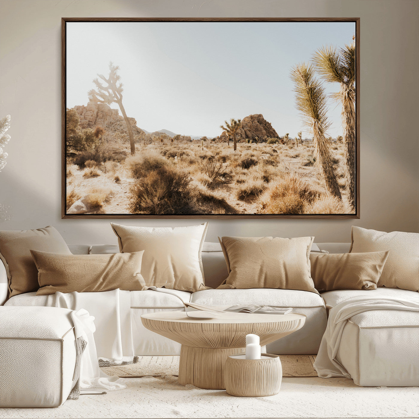 62783269-MGV-FC-36X24_Walnut-Joshua Tree Wall Art – Desert Landscape Photography Canvas Print, Southwest Nature Artwork Rustic Home Decor for Living Room,