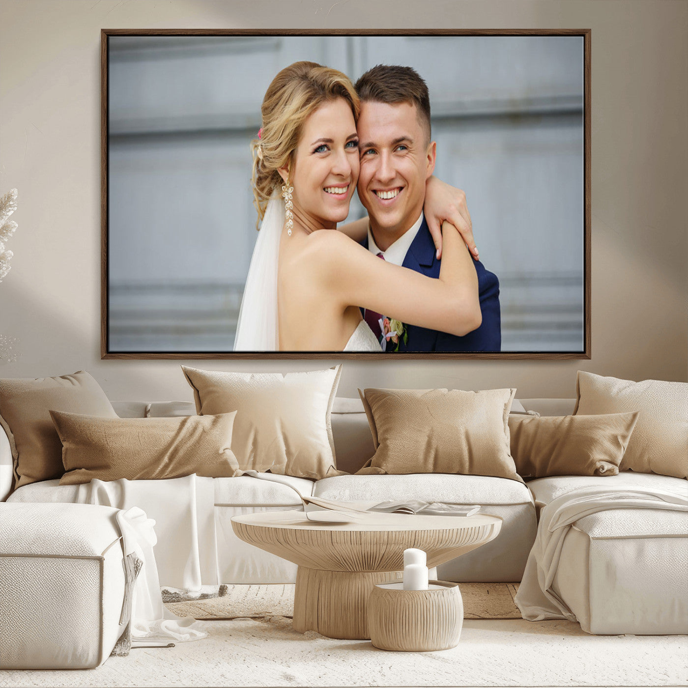 CSTM6030-MGV-FC-36X24_Walnut-Custom Canvas Wall Art – Personalized Photo Print for Wedding, Anniversary or Gift, Ready to Hang Canvas for Home Decor