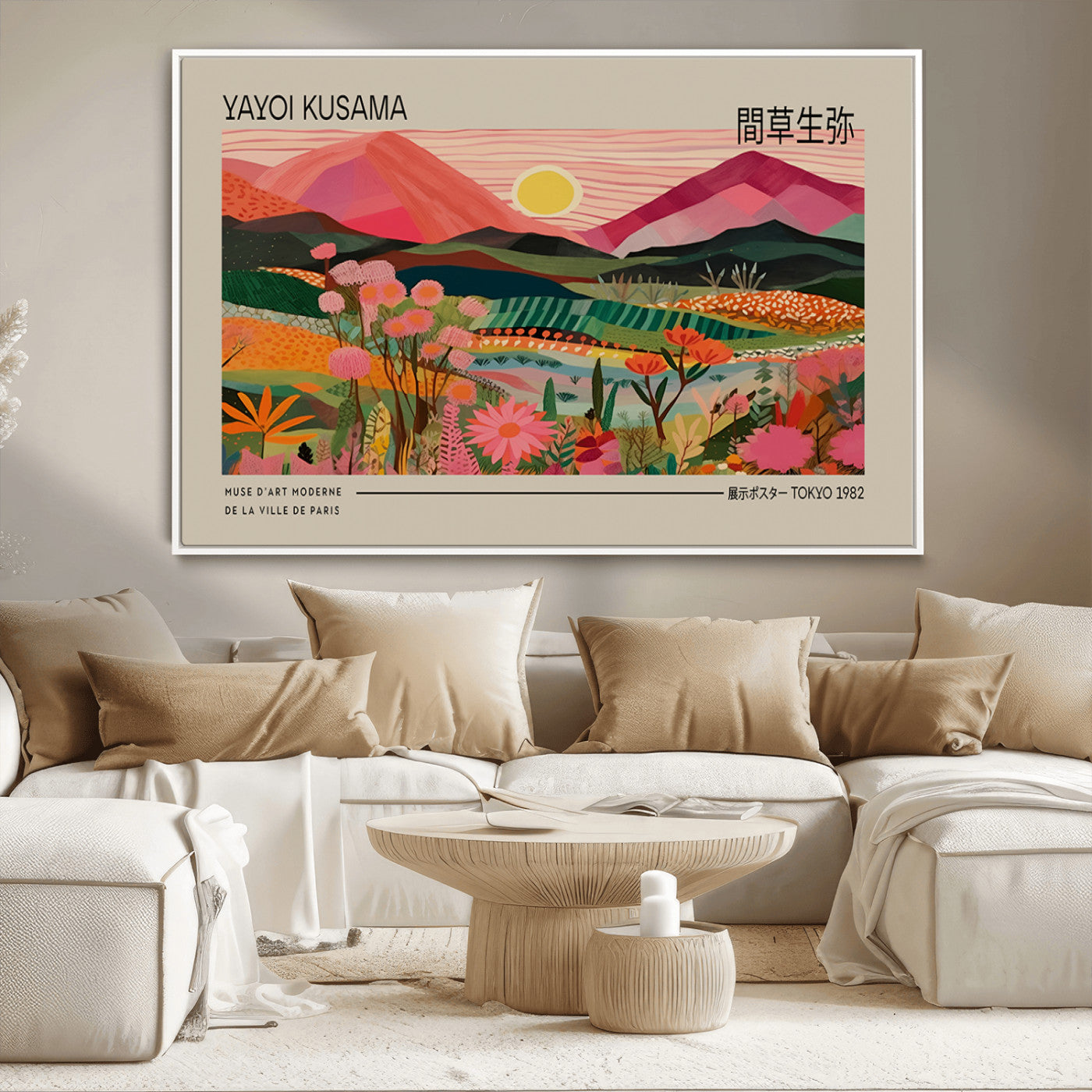 18304-MGV-CV-36X24-Sunset Mountain Landscape Wall Art – Panoramic Abstract Nature Canvas Print, Vibrant Wall Decor for Living Room, Bedroom, Office,