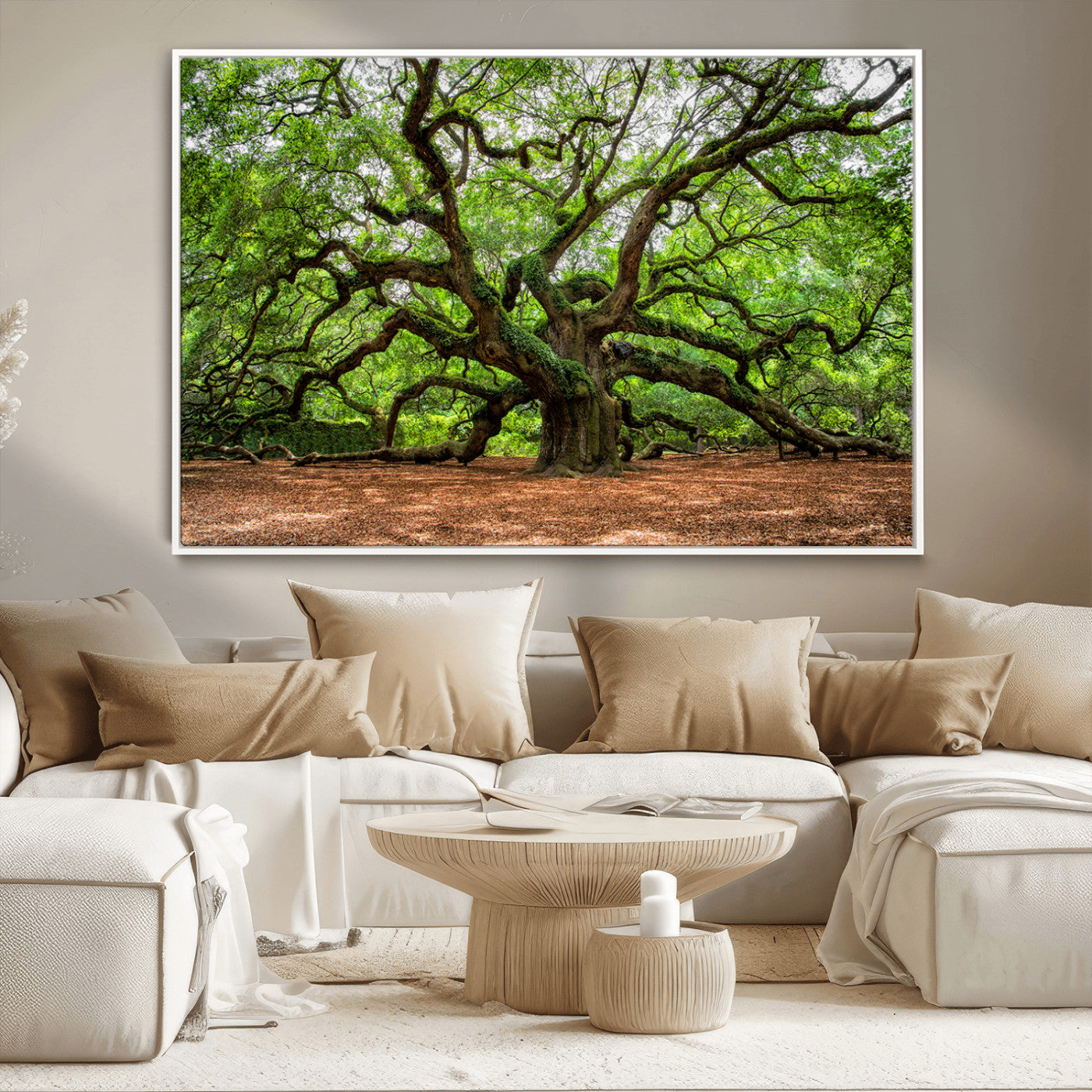 51255351-MGV-CV-36X24-Ancient Tree Wall Art – Majestic Oak Canvas Print, Large Nature Photography, Sacred Forest Landscape Wall Décor, Wisdom Tree