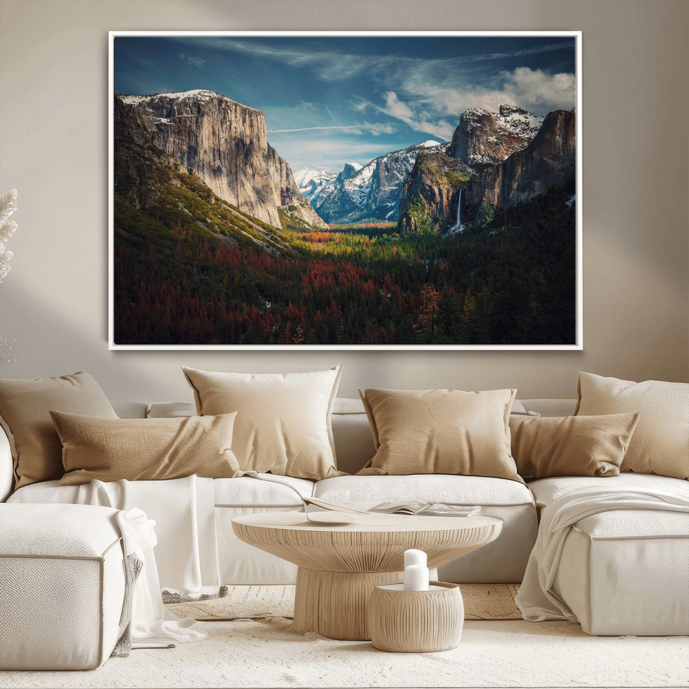 15244033-MGV-CV-36X24-Yosemite National Wall Art Canvas Print, Framed Mountain Landscape Art Picture Print, El Capitan Perfect Rustic Farmhouse Decor