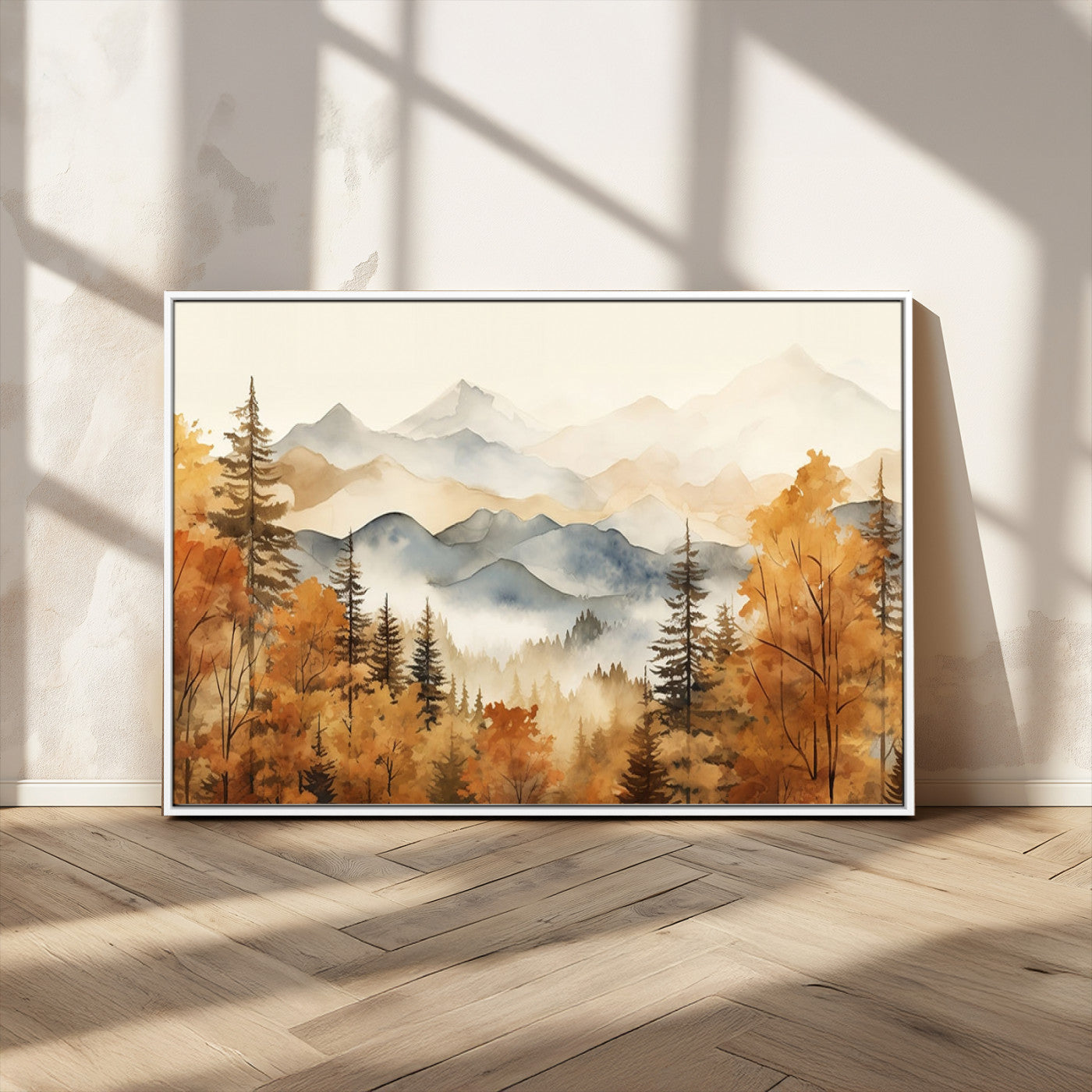 72950-MGV-CV-36X24-Autumn Mountain Forest Wall Art – Golden Fall Landscape Canvas Print, Nature-Inspired Home Decor for Living Room, Bedroom or