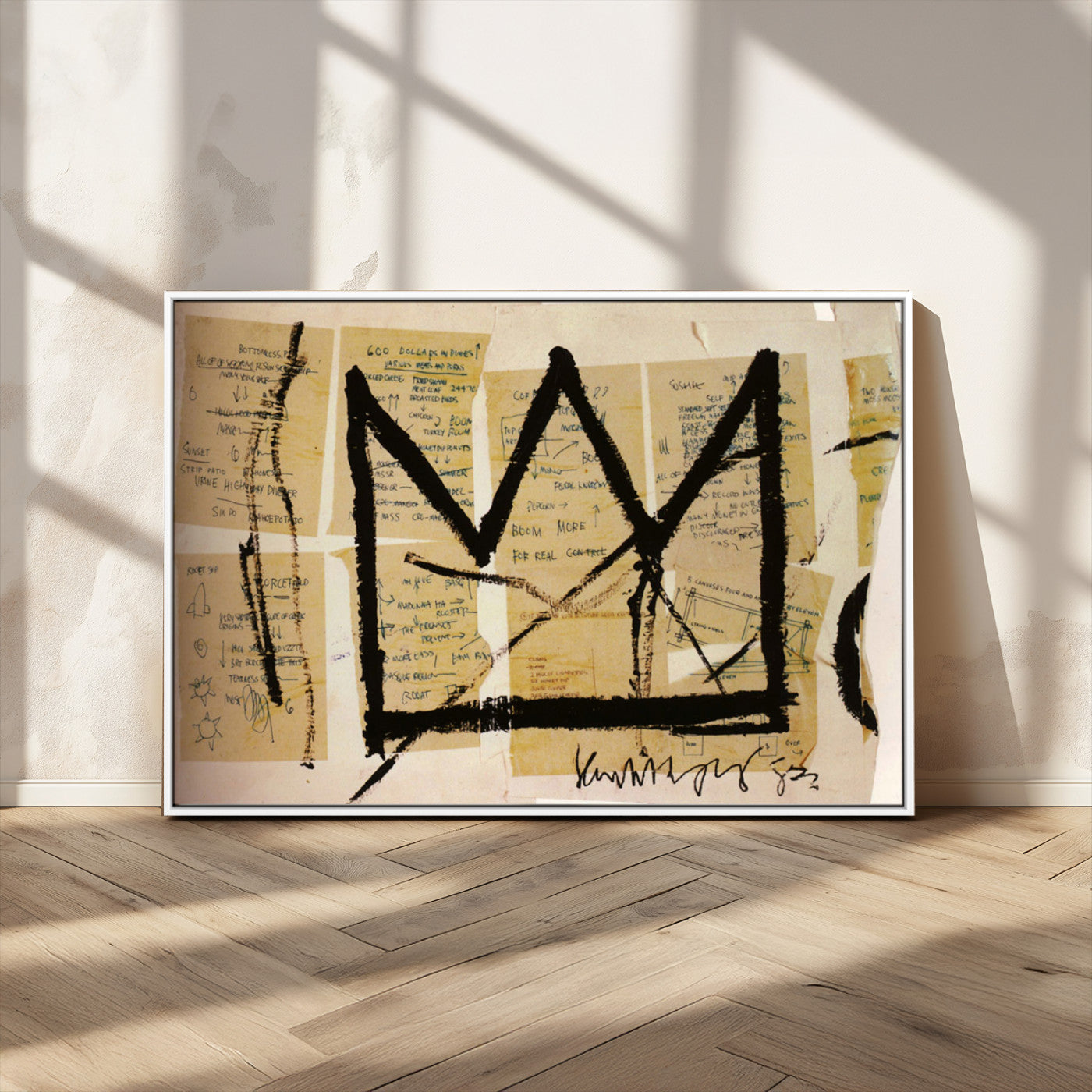 37215-MGV-CV-36X24-Abstract Crown Wall Art – Urban Graffiti Style Canvas Print Modern Street Art Design, Bold Contemporary Decor for Living Room,