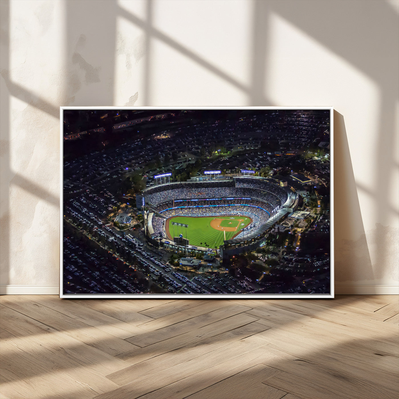 16515-MGV-CV-36X24-Dodgers Stadium Wall Art Canvas Print, Framed Baseball Stadium Art Picture Print, Dodgers Field Perfect Sport Room Decor Artwork