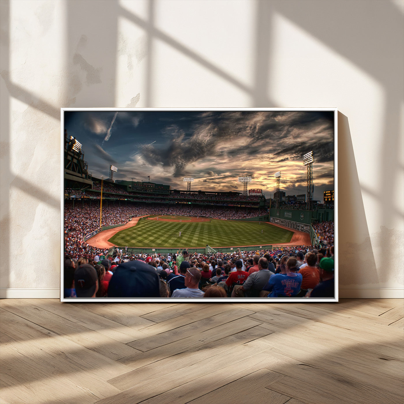53432-MGV-CV-36X24-Fenway Park Stadium Wall Art Canvas Print, Framed Boston Baseball Stadium Art Picture Print, Massachusetts Fenway Park Perfect