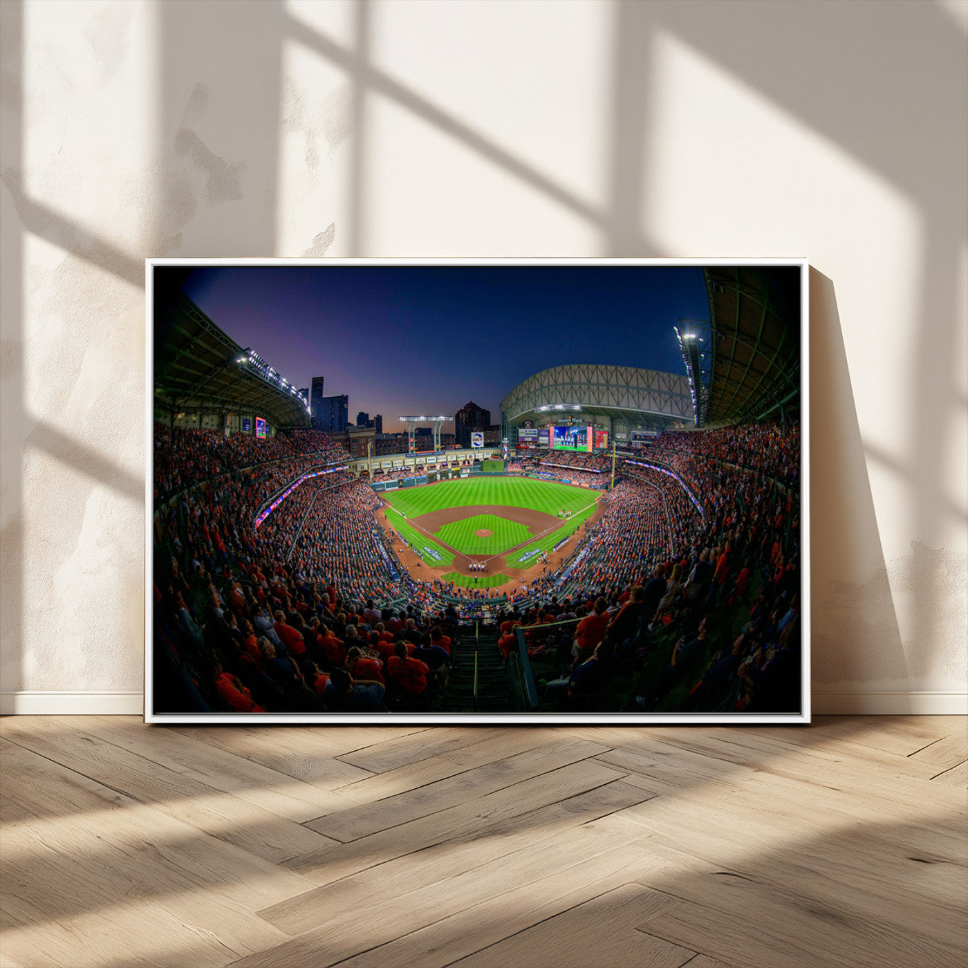 44322-MGV-CV-36X24-Minute Maid Park Wall Art Canvas Print, Framed Houston Astros Stadium Art Picture Print, Houston Astros Field Perfect Sports Room