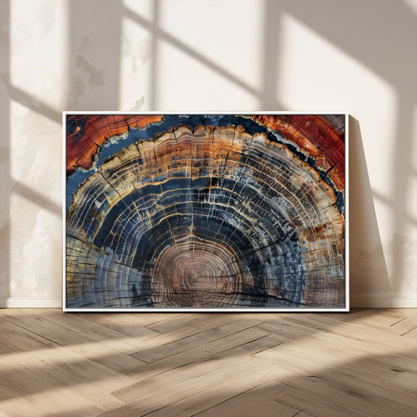 63519-MGV-CV-36X24-Tree Ring Wall Art – Rustic Nature Wood Grain Canvas Print, Abstract Natural Texture Artwork Poster for Living Room, Bedroom,