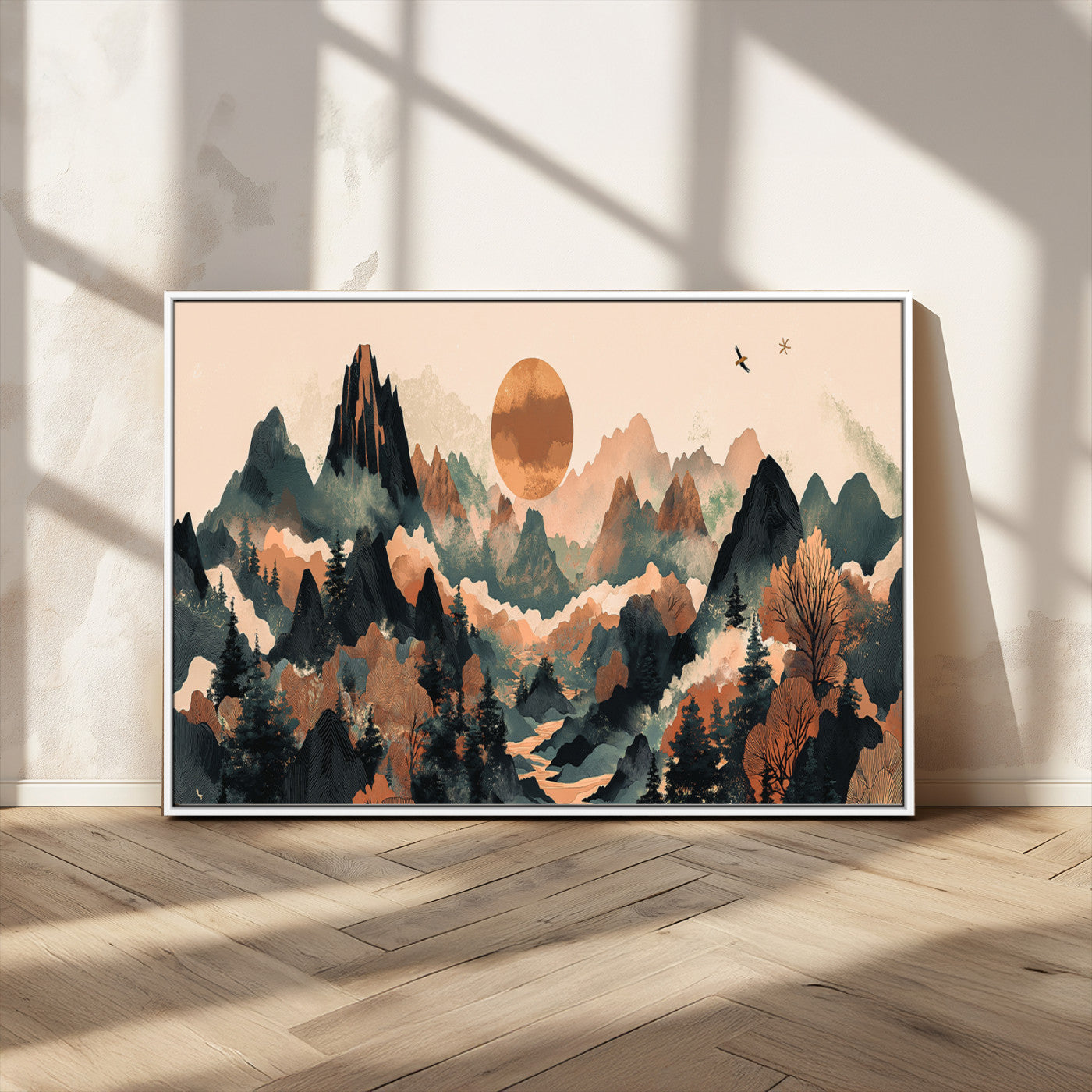 46509506-MGV-CV-36X24-Mountain Wall Art – Sunset Canvas Print, Nature Inspired Artwork, Scenic Wall Decor for Living Room, Bedroom, Office
