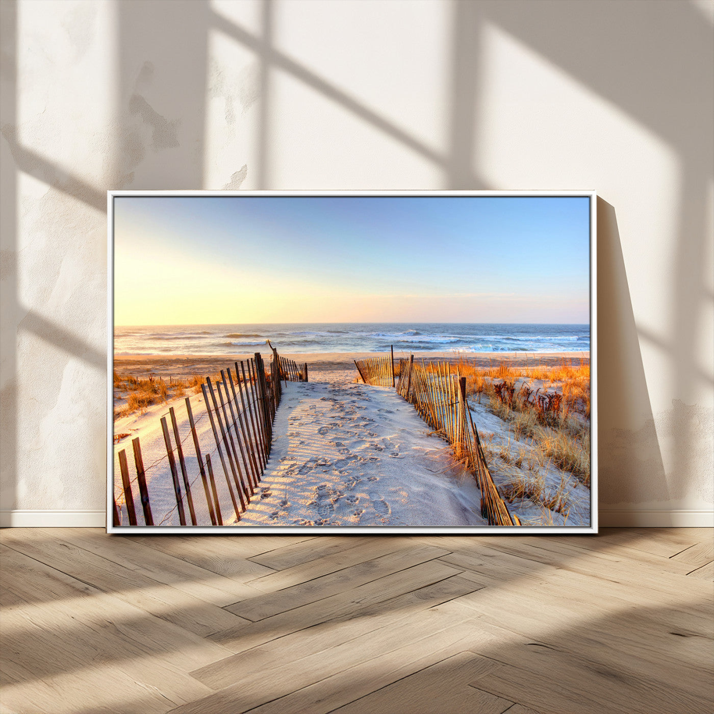 73351887-MGV-CV-36X24-Ocean Sunset Wall Art Wall Art Canvas Print, Framed Nautical Photography Art Picture Print, Summer Beach House Decor Perfect