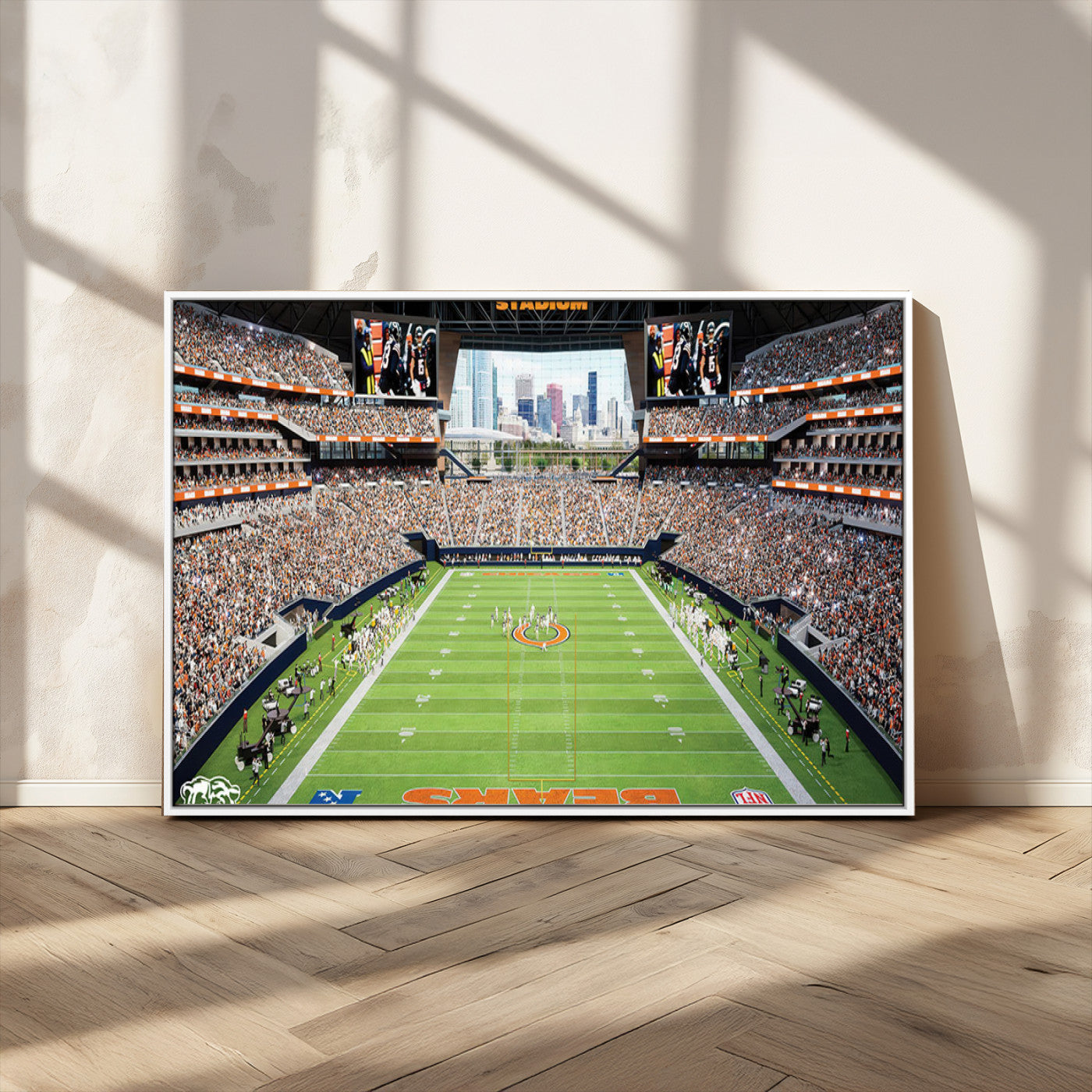 76935553-MGV-CV-36X24-Football Stadium Wall Art – Panoramic Game Day Canvas Print, Sports Decor for Man Cave, Office, Bar, or Living Room