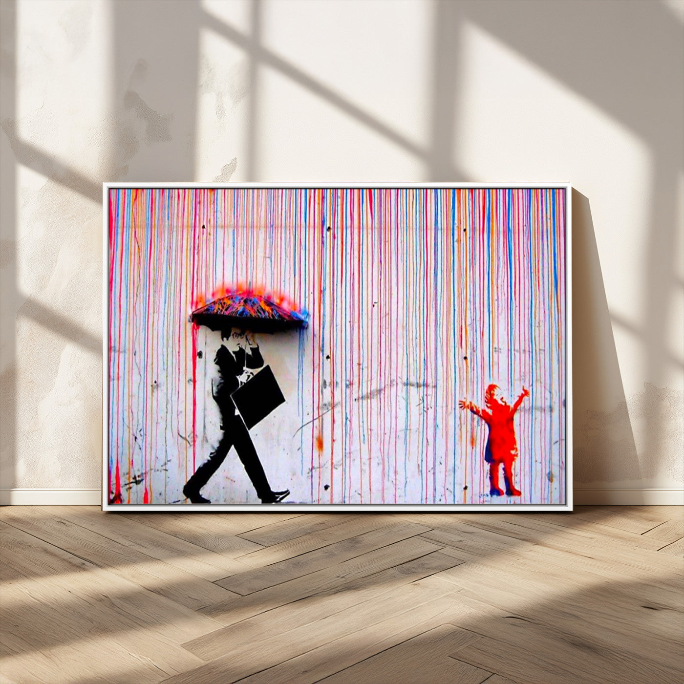 69505-MGV-CV-36X24-Graffiti Girl Wall Art Canvas Print, Framed Urban Contrast Art Picture Print, Vibrant Graffiti Perfect Urban Pop Decor Artwork