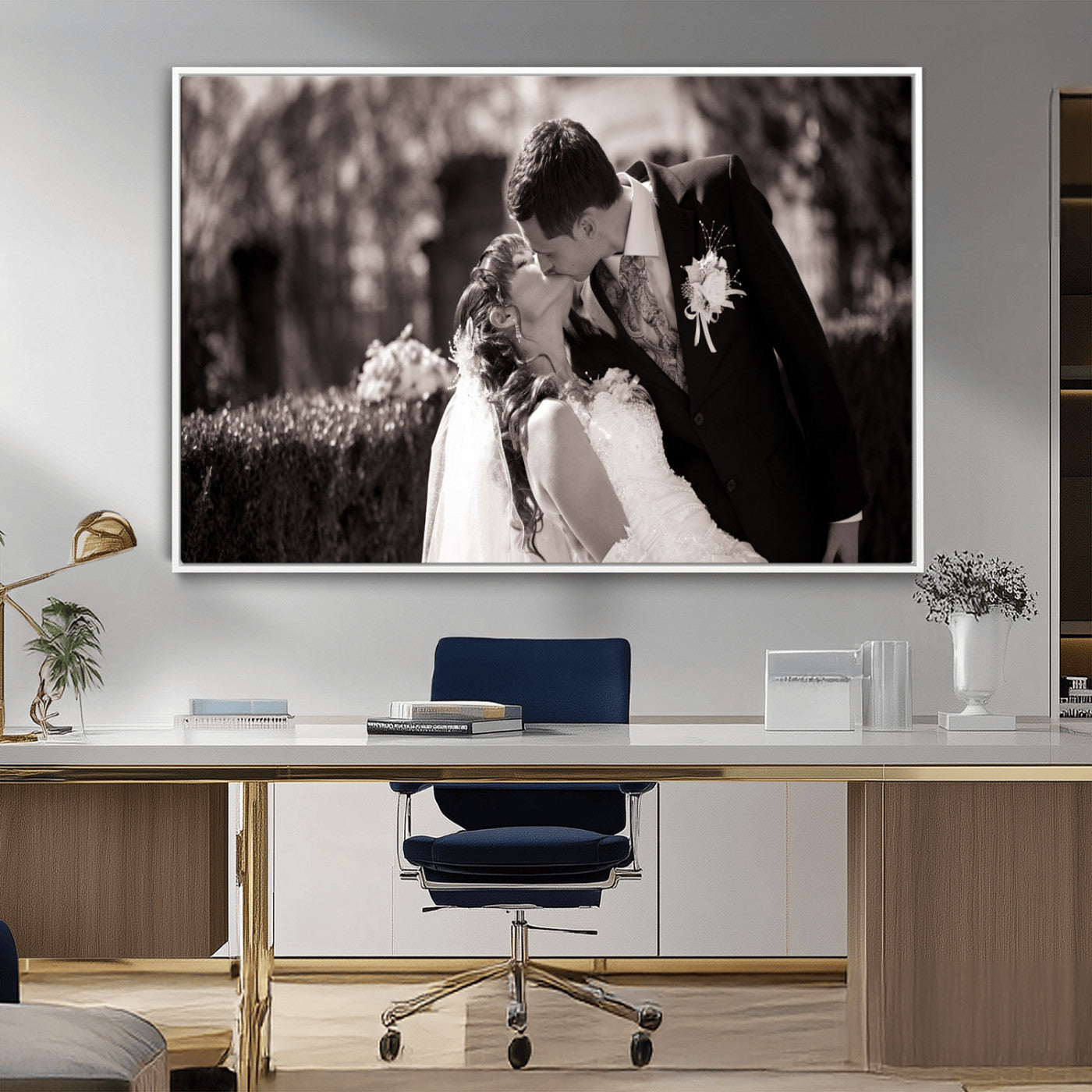 CSTM6030-MGV-FC-36X24_White-Custom Wedding Photo Print - Custom Wall Art Picture Print, Create Your Own Photo Canvas Print