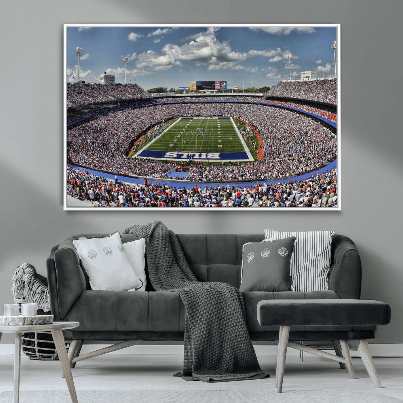 76491-MGV-CV-36X24-Buffalo Bills Stadium Wall Art Canvas Print, Framed Bills Stadium Art Picture Print, Highmark Stadium Perfect Sport Room Decor