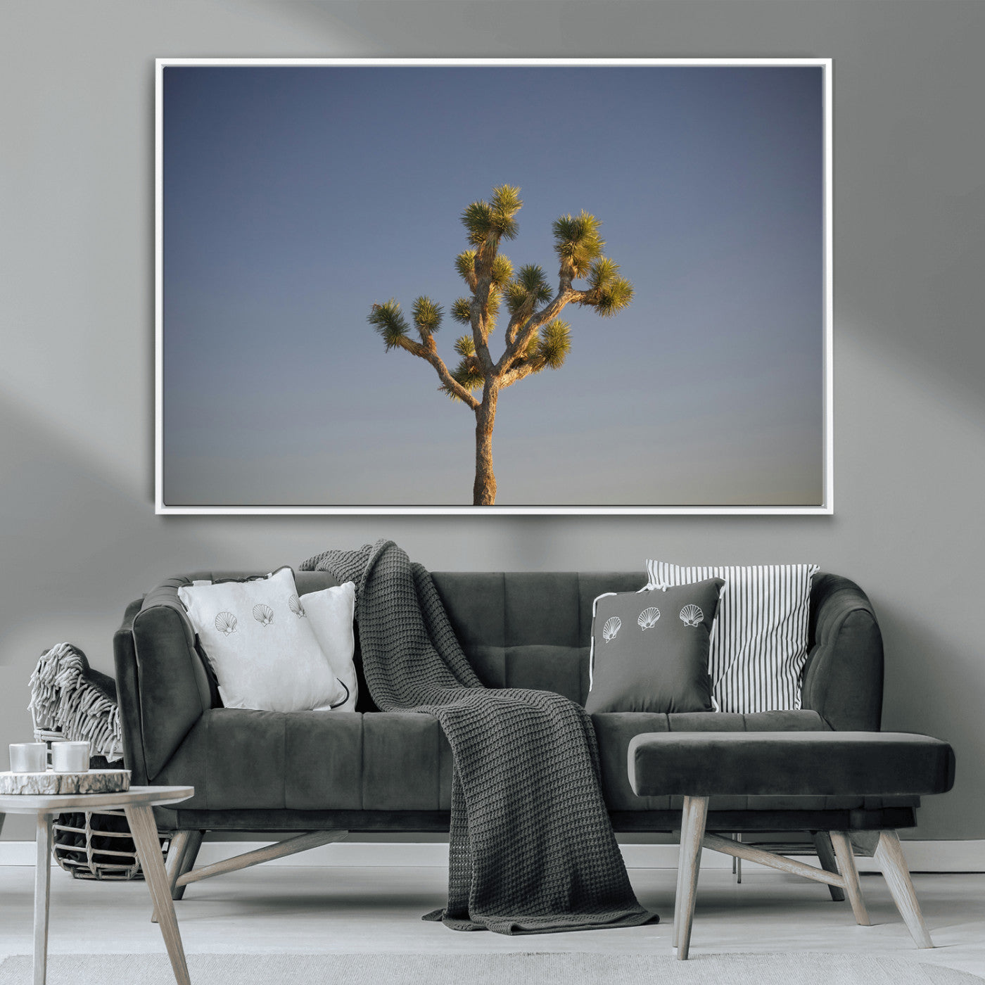 54552043-MGV-CV-36X24-Joshua Tree Art Wall Art Canvas Print, Framed Desert Landscape Art Picture Print, Southwestern Nature Perfect Southwestern Boho