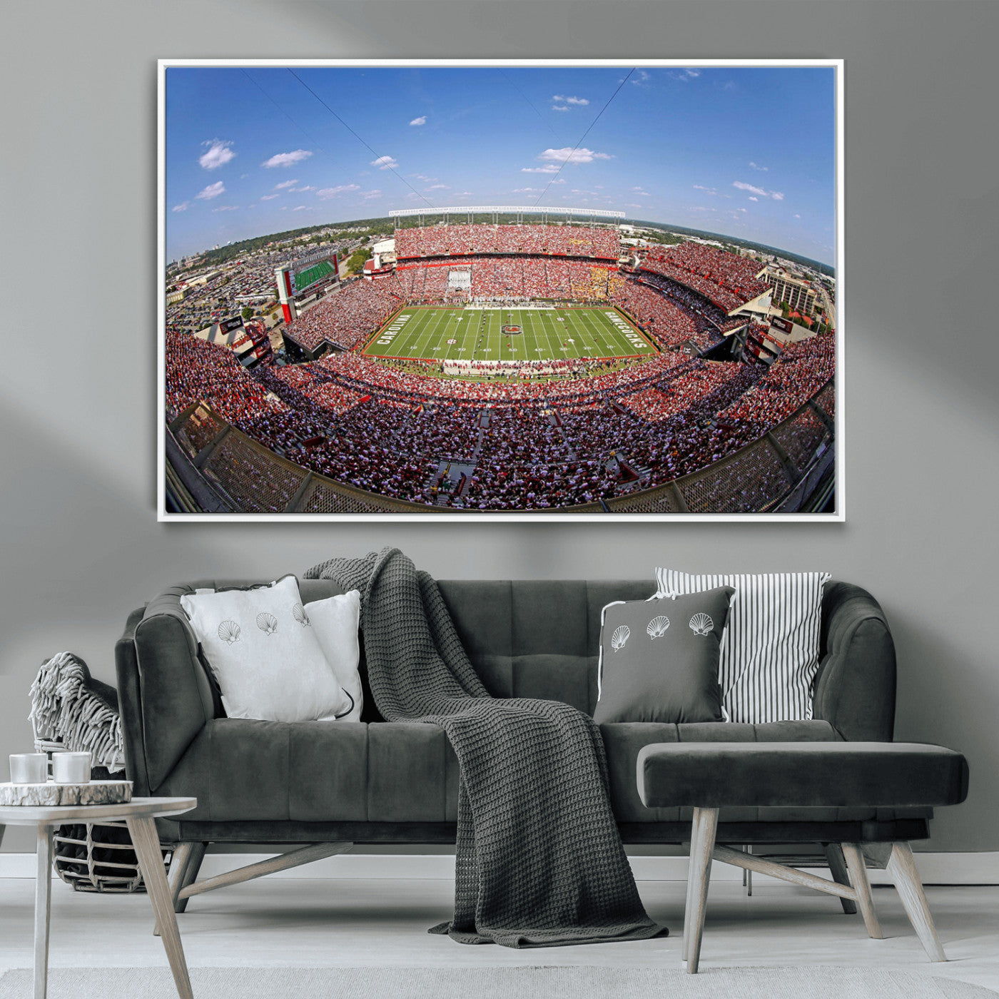29492070-MGV-CV-36X24-Stadium Wall Art – Panoramic College Football Canvas Print, Game Day Crowd and Field Scene, Sports Photography Decor for Office,