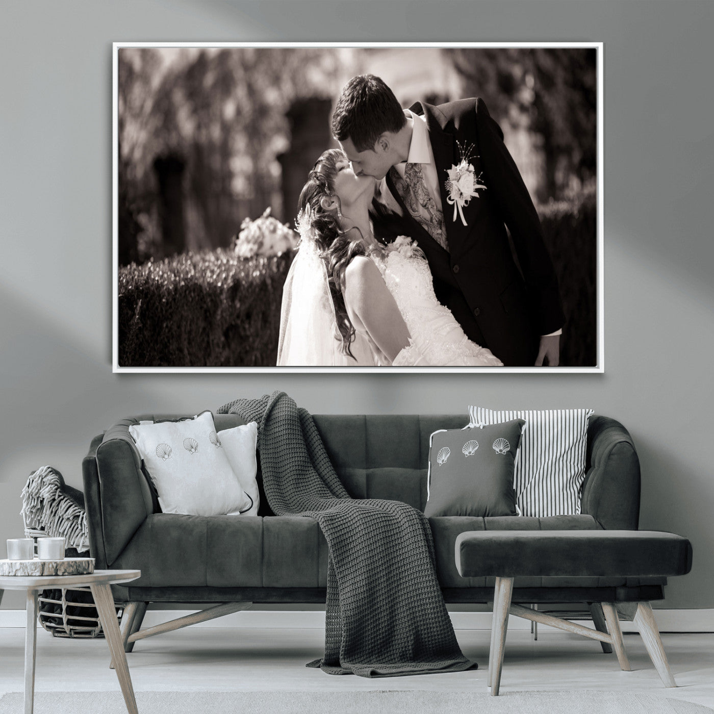 CSTM6030-MGV-CV-36X24-Custom Wedding Photo Print - Custom Wall Art Picture Print, Create Your Own Photo Canvas Print