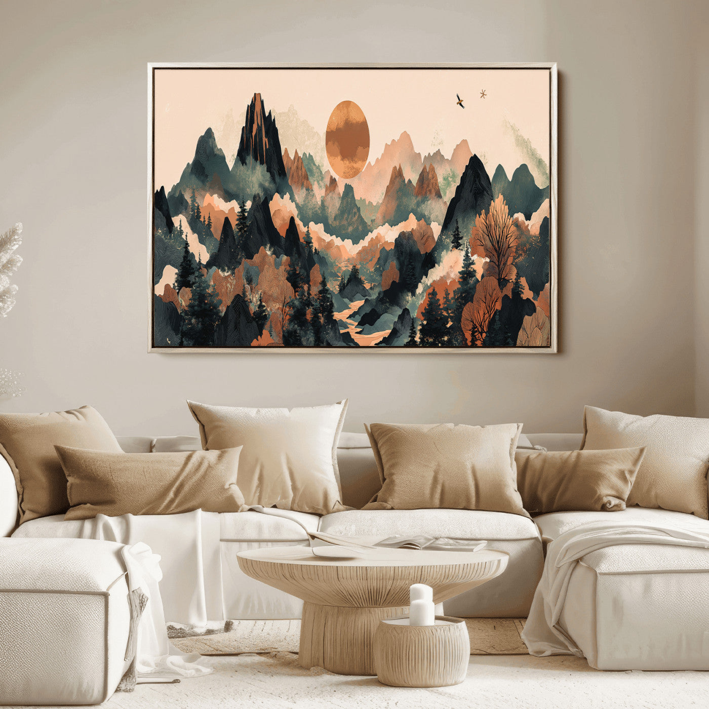46509506-MGV-FC-36X24_Natural-Mountain Wall Art – Sunset Canvas Print, Nature Inspired Artwork, Scenic Wall Decor for Living Room, Bedroom, Office