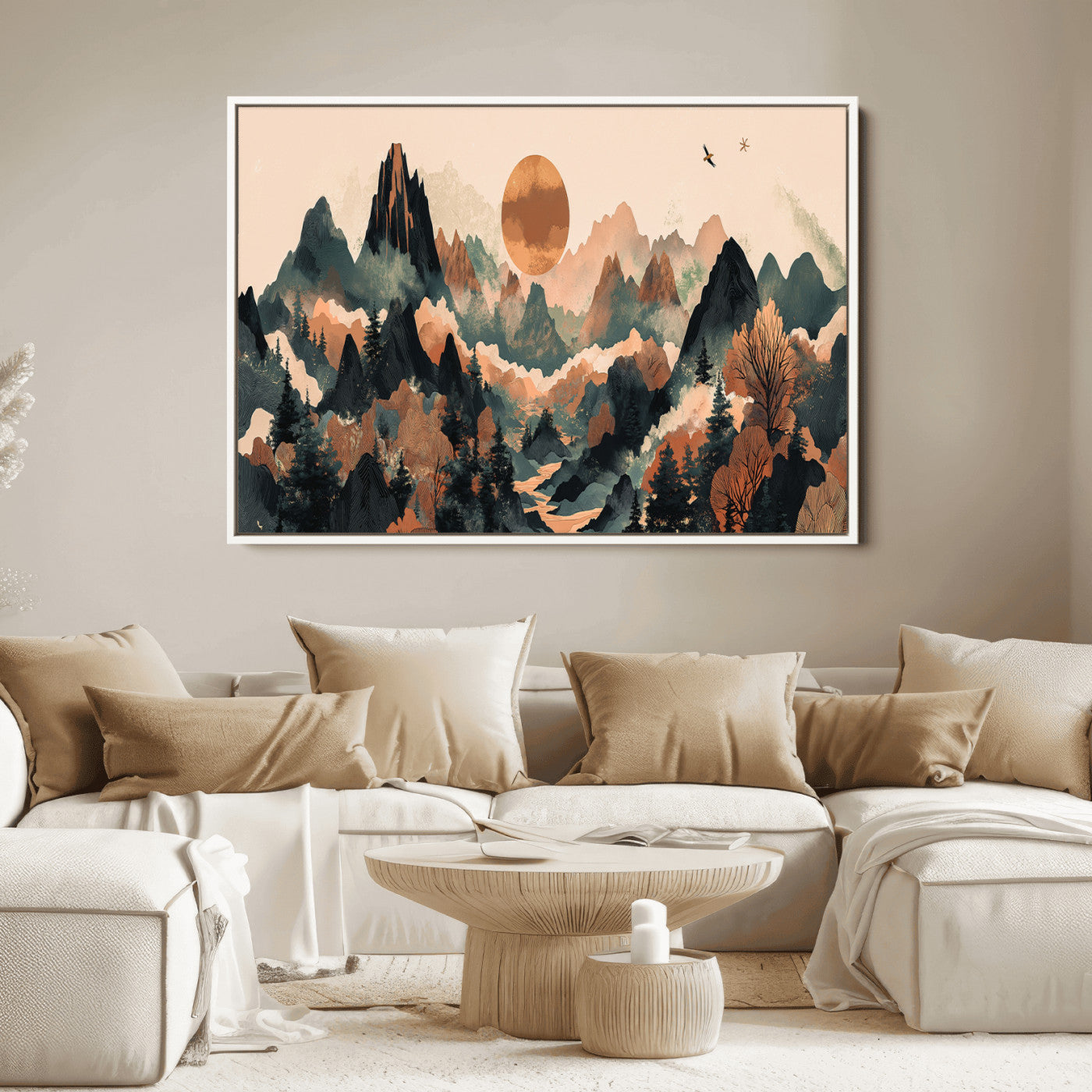 46509506-MGV-FC-36X24_White-Mountain Wall Art – Sunset Canvas Print, Nature Inspired Artwork, Scenic Wall Decor for Living Room, Bedroom, Office