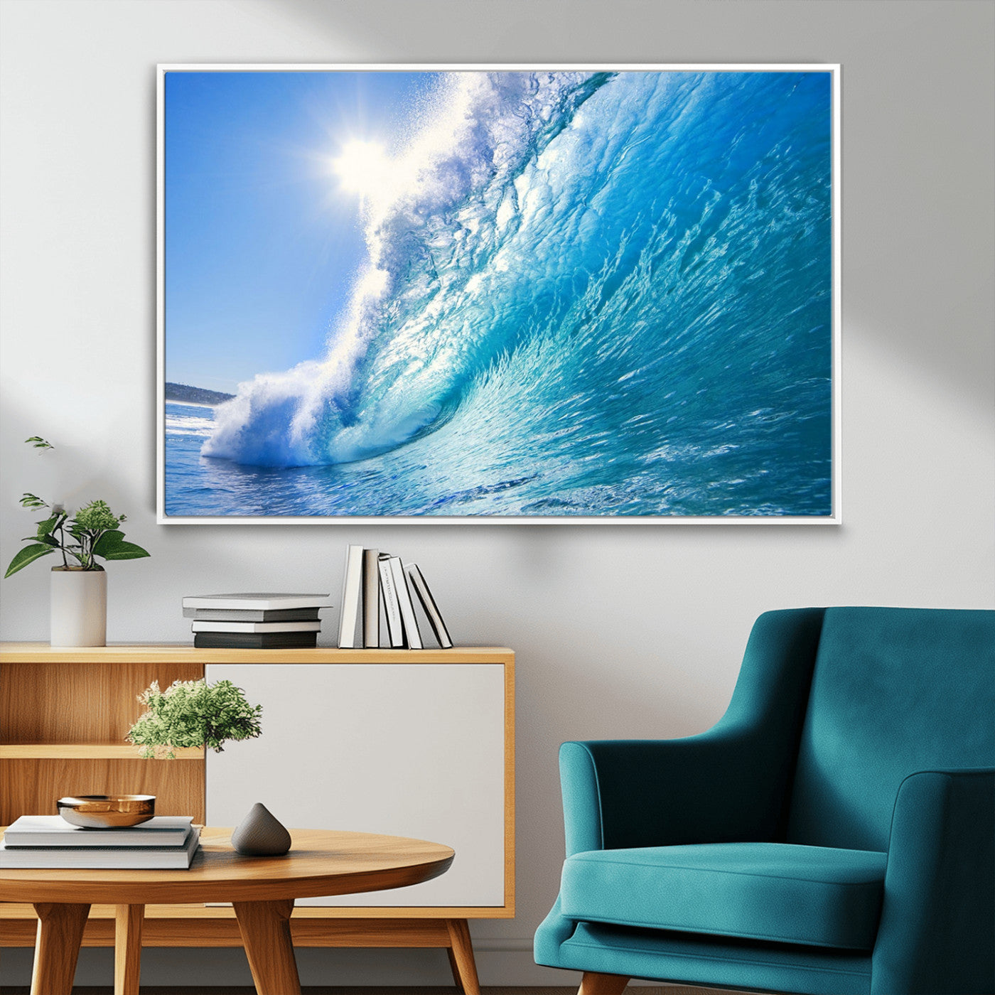 37494-MGV-CV-36X24-Ocean Wave Canvas Art – Stunning Blue Wave Photography, Coastal Wall Decor for Living Room, Bedroom or Office