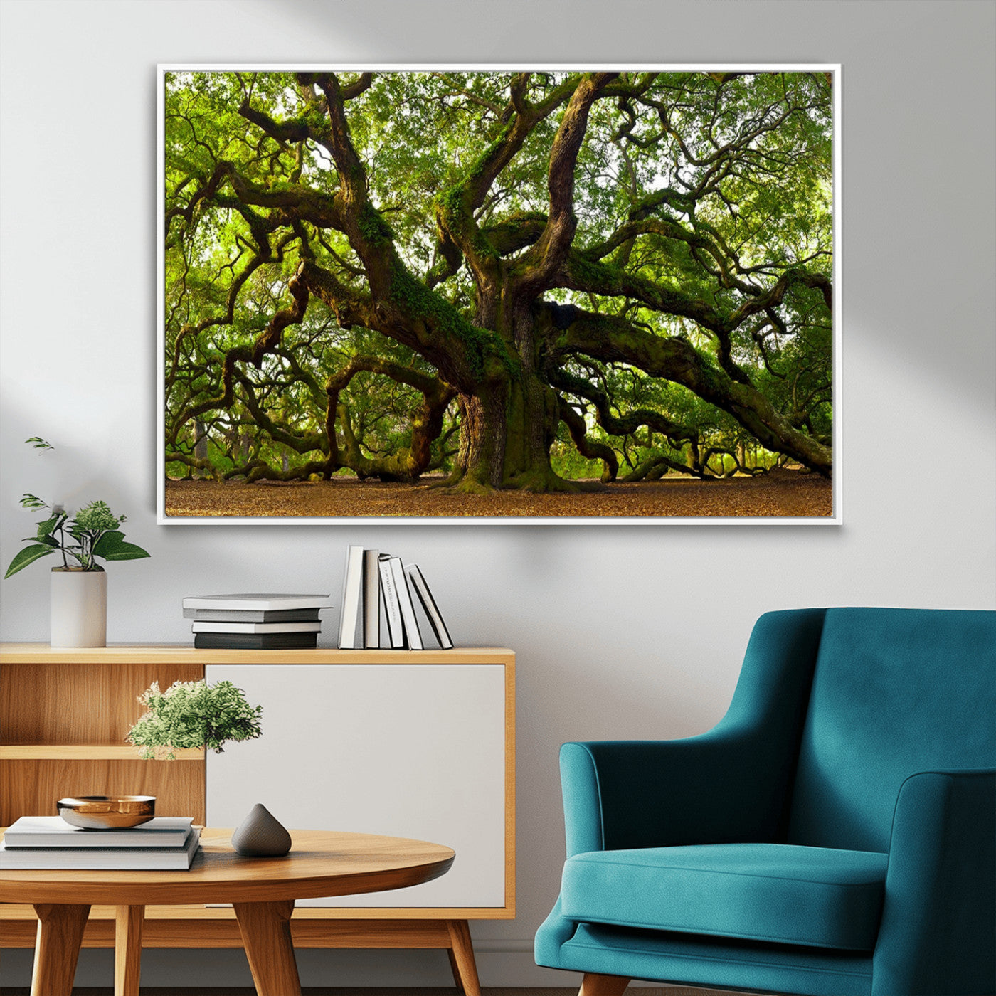 29407-MGV-CV-36X24-Ancient Oak Tree Wall Art – Majestic Nature Canvas Print, Large Tree Photography Decor for Living Room or Office